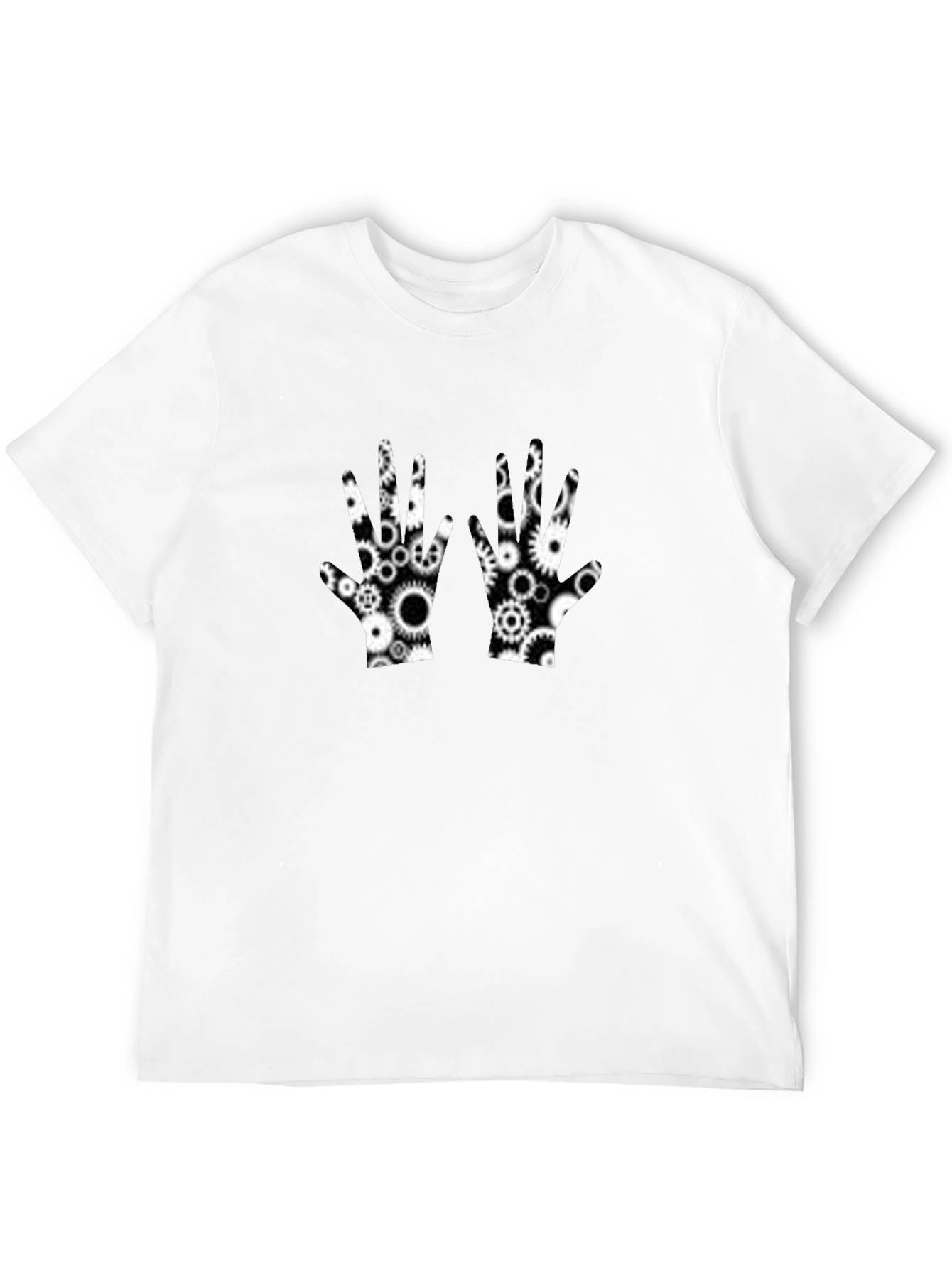 Gear Hands Graphic Tee - Black Crew Neck T-Shirt