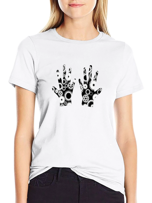 Gear Hands Graphic Tee - Black Crew Neck T-Shirt