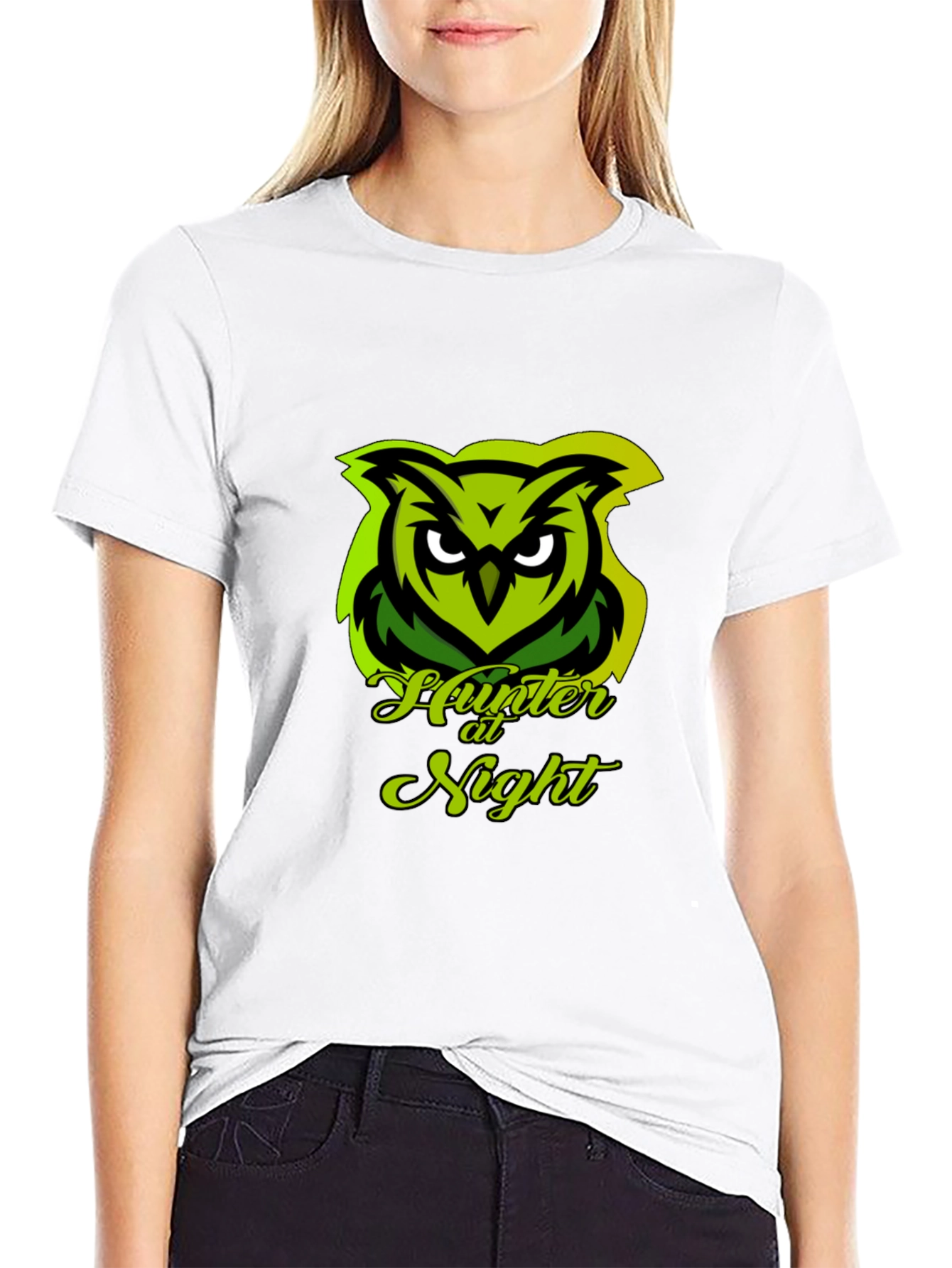 Hunter at Night Owl Graphic Tee - Black Cotton