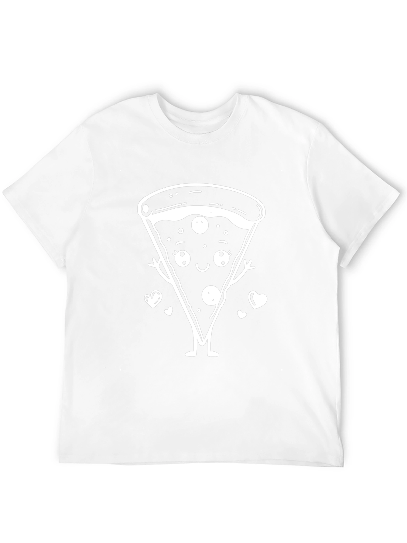 Cute Pizza Slice Graphic Tee - Black Cotton Shirt
