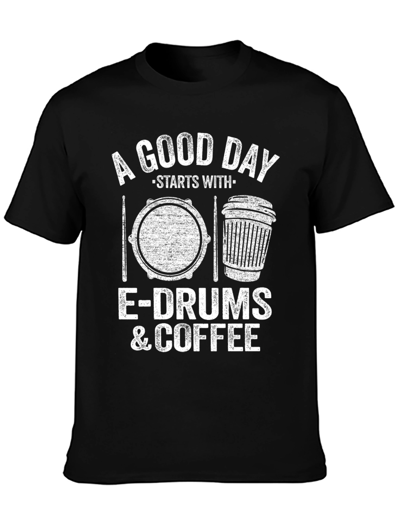 E-Drums & Coffee T-Shirt - Musicians Humor