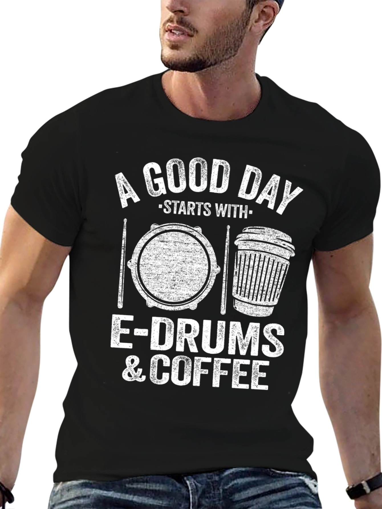 E-Drums & Coffee T-Shirt - Musicians Humor