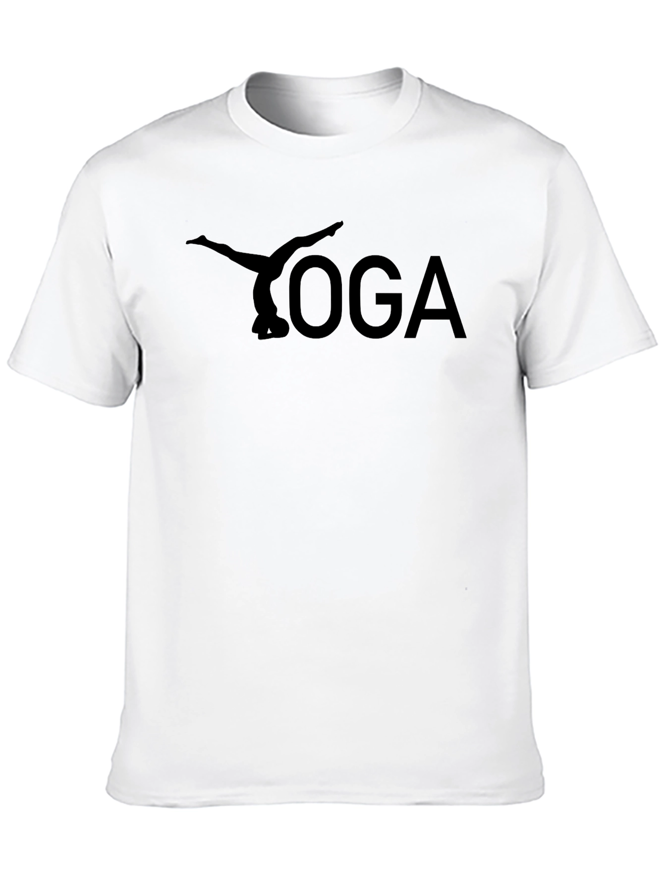 Yoga Pose Graphic Tee - Black Cotton Comfort