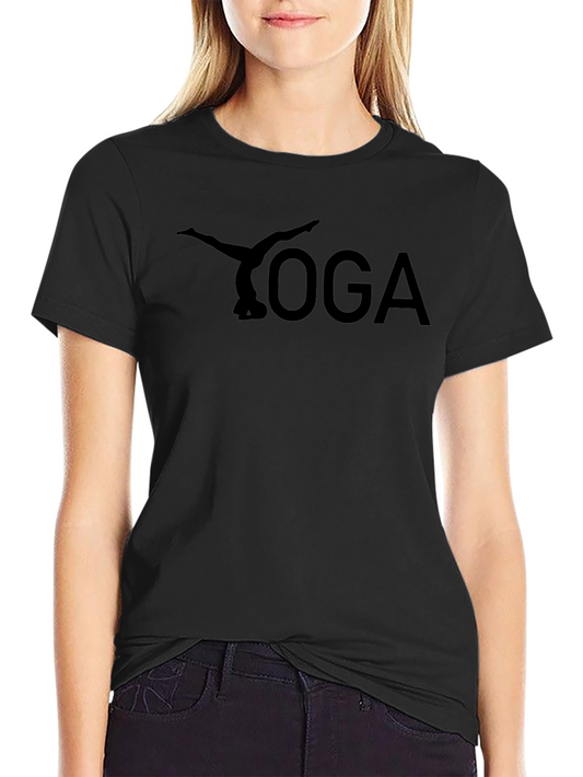 Yoga Pose Graphic Tee - Black Cotton Comfort