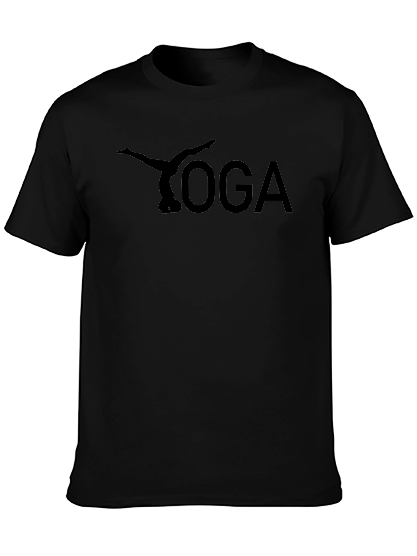 Yoga Pose Graphic Tee - Black Cotton Comfort