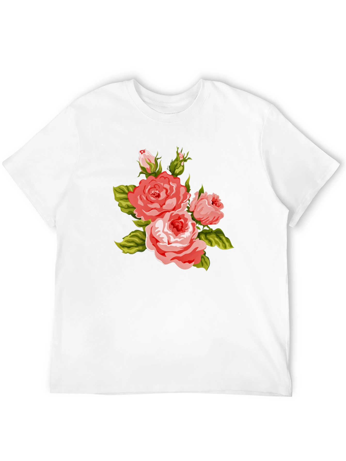 Floral Rose Graphic Black T-Shirt