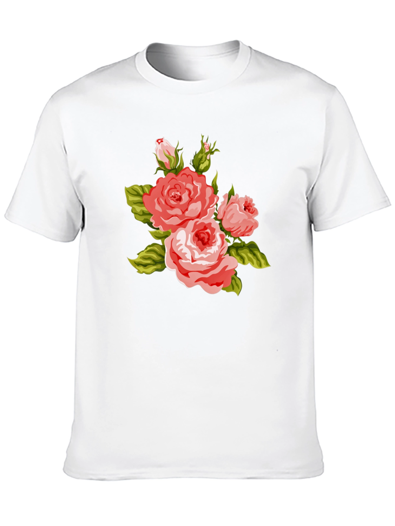 Floral Rose Graphic Black T-Shirt