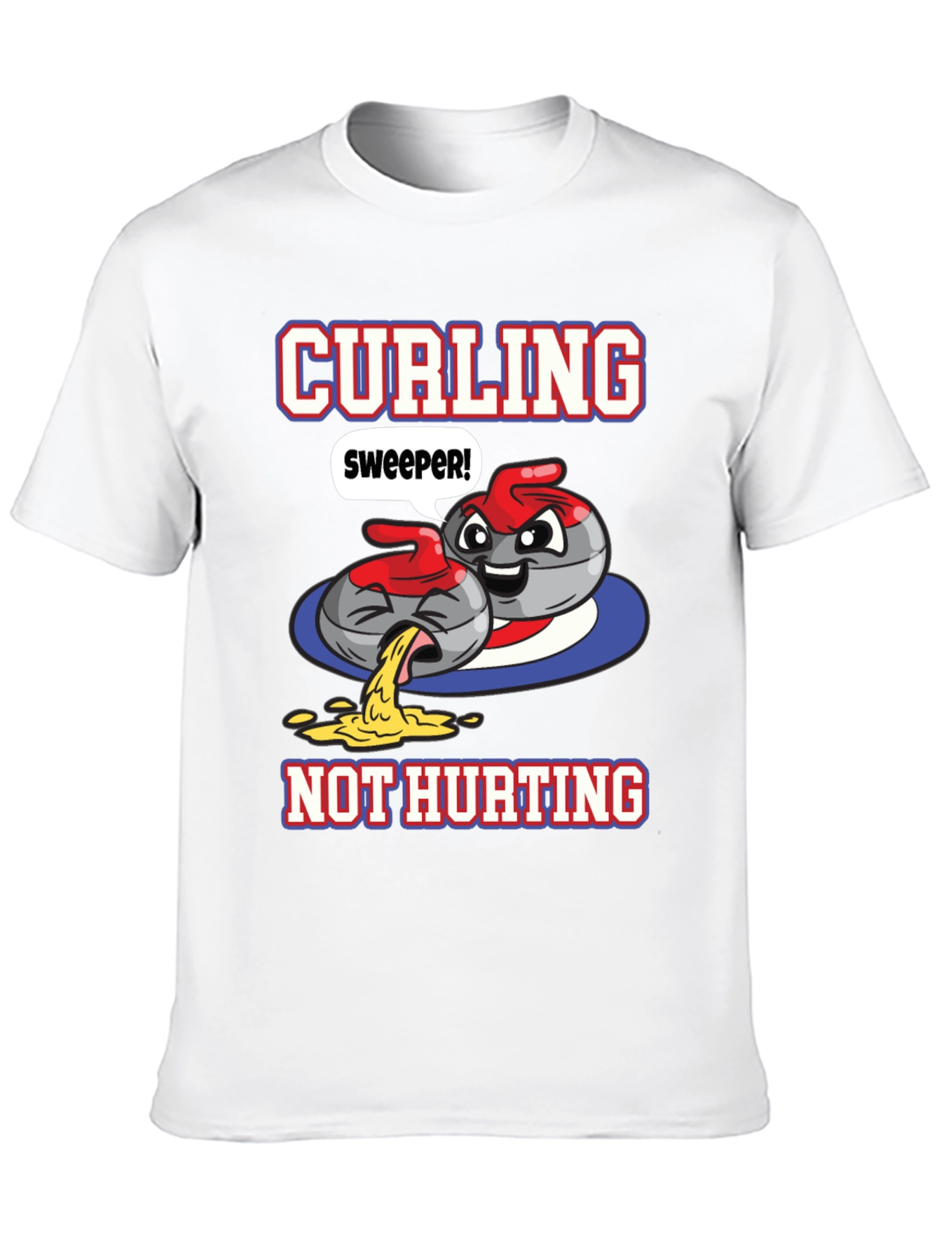 Funny Curling T-Shirt - Sweeper Not Hurting!