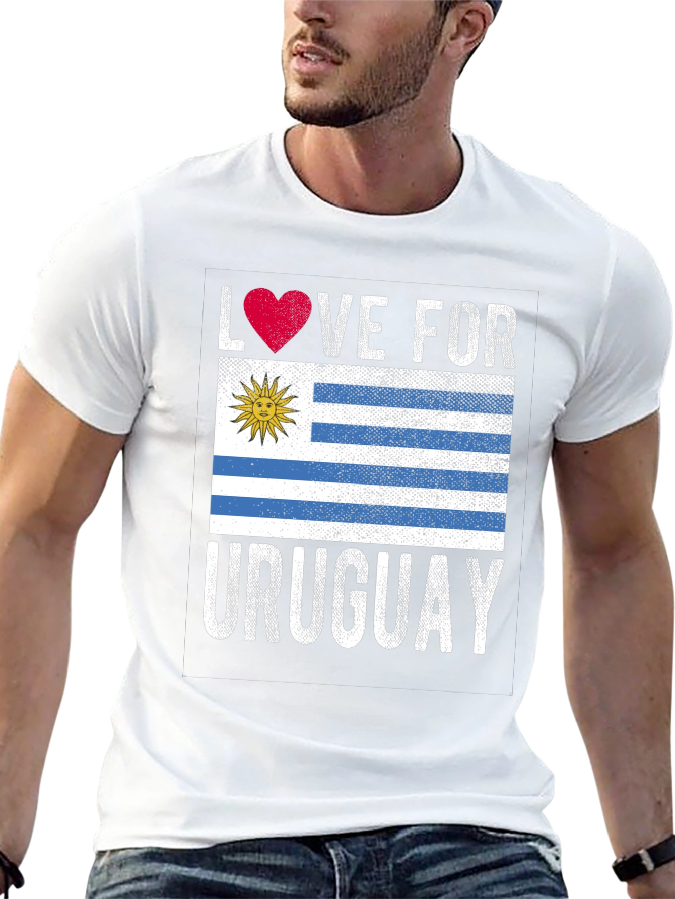 Love for Uruguay Flag Graphic T-Shirt