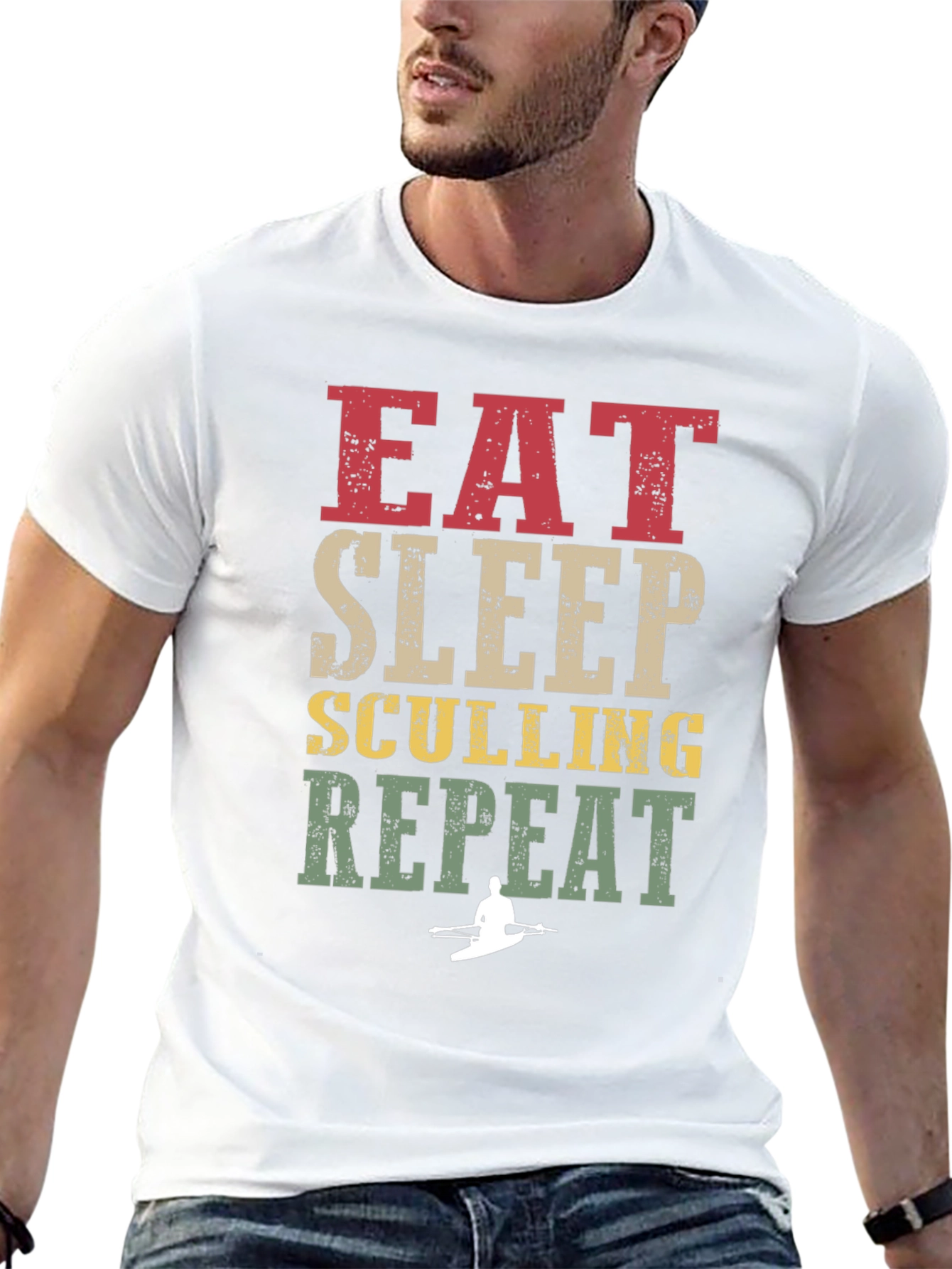 Eat Sleep Sculling Repeat Graphic Tee