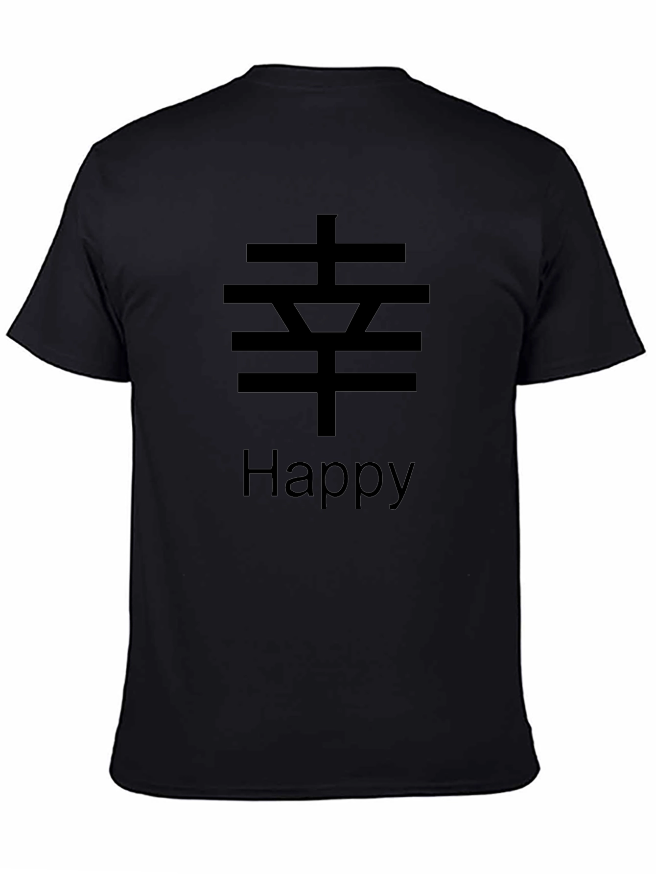 Black Happy Graphic Tee - Casual Comfort