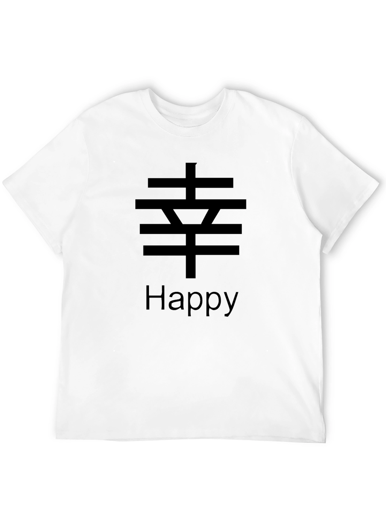 Black Happy Graphic Tee - Casual Comfort