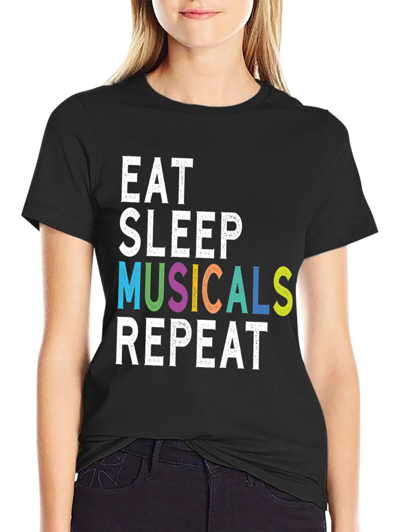 Eat Sleep Musicals Repeat Graphic Tee