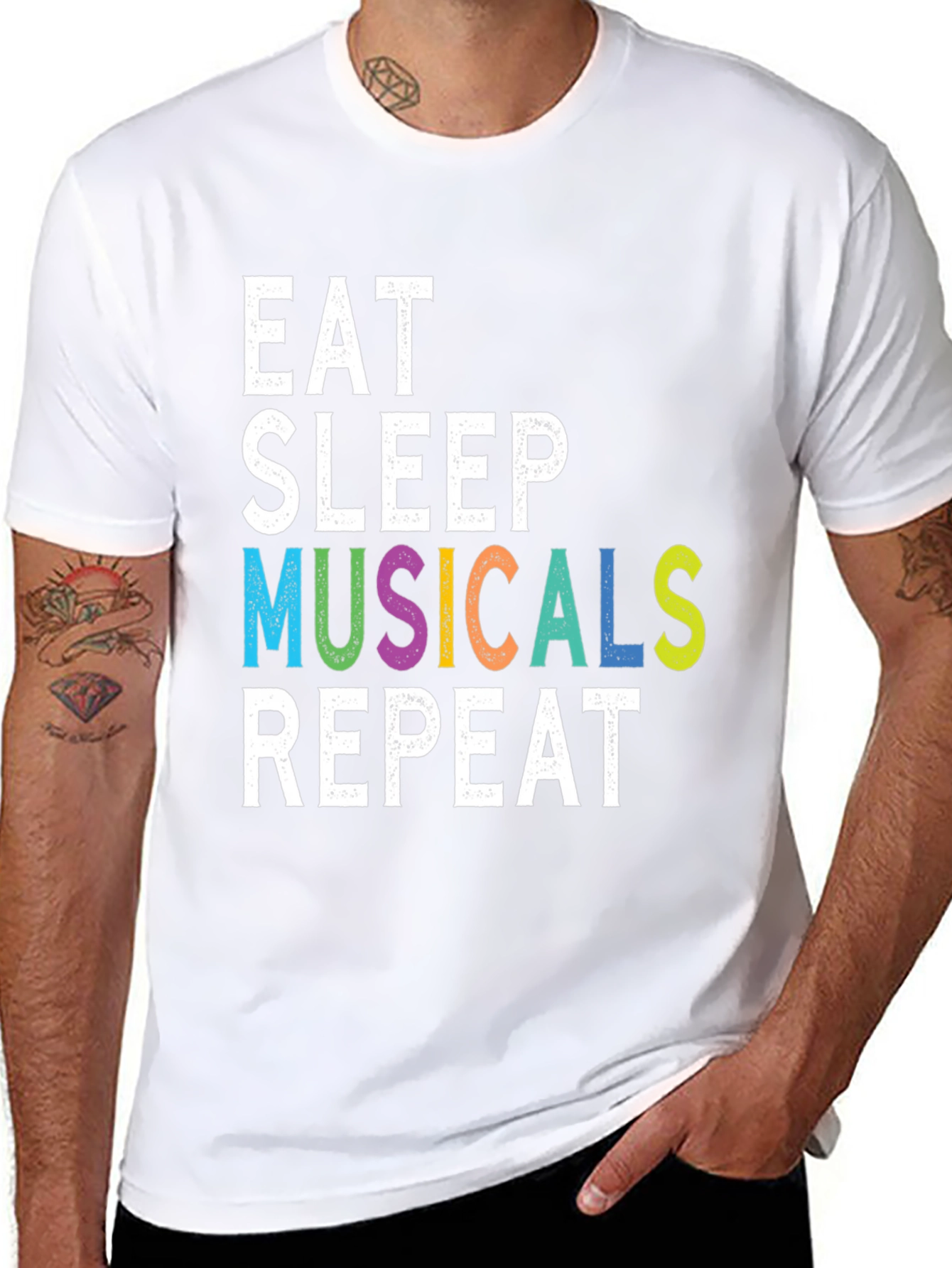 Eat Sleep Musicals Repeat Graphic Tee
