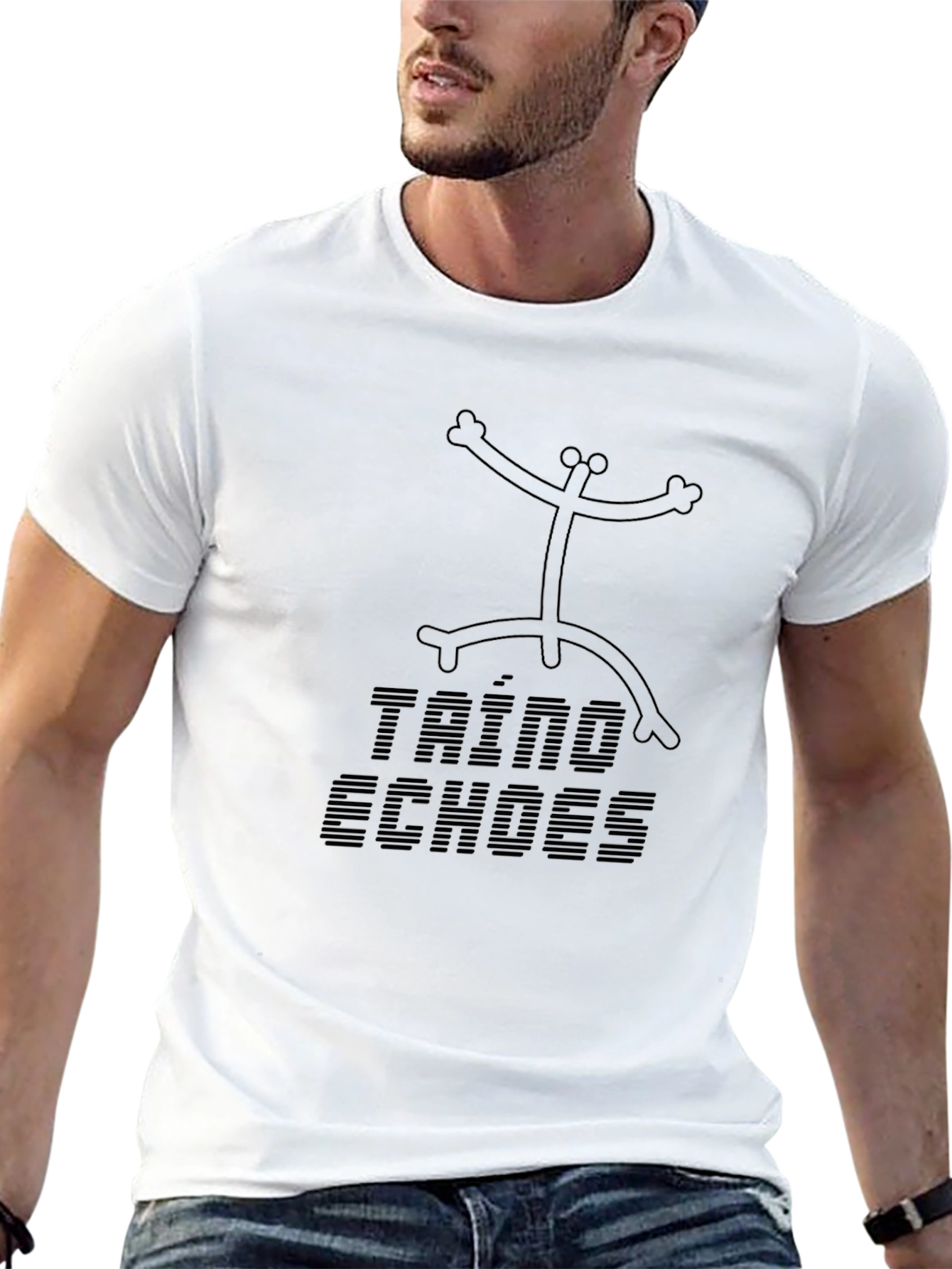 Taino Echoes Black T-Shirt with Coqui Design