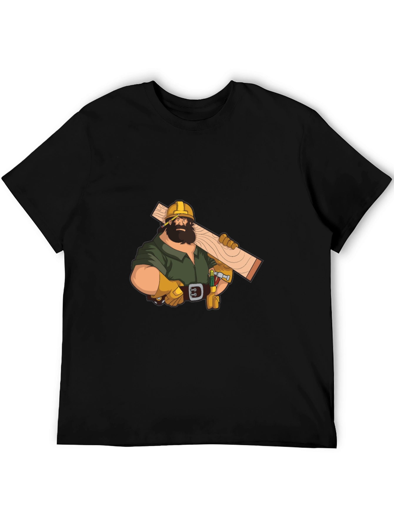 Carpenter Graphic Tee - Black Crew Neck T-Shirt