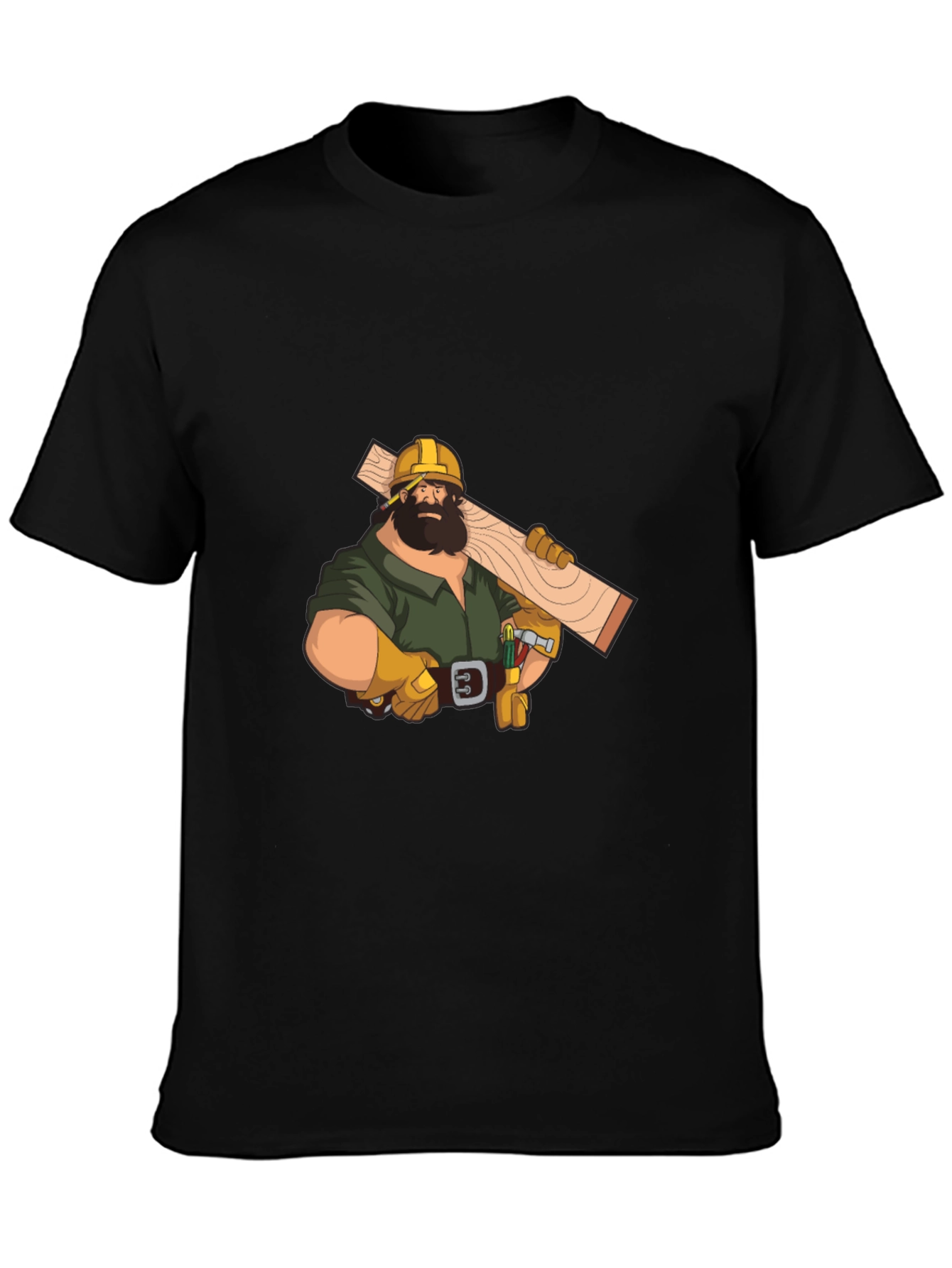 Carpenter Graphic Tee - Black Crew Neck T-Shirt