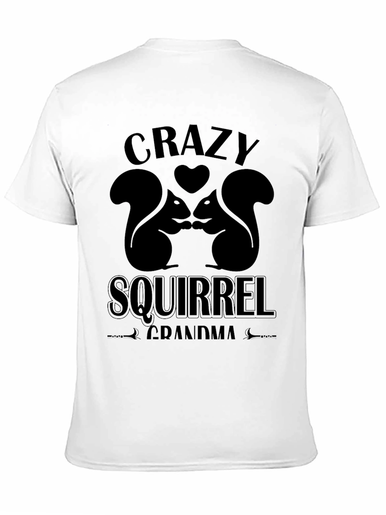 Crazy Squirrel Grandma Black T-Shirt