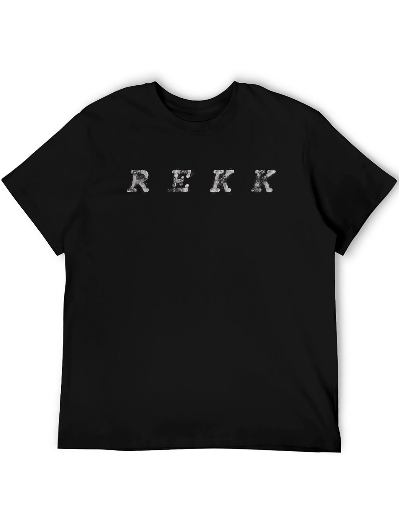 REKK Black Graphic Tee - Distressed Print