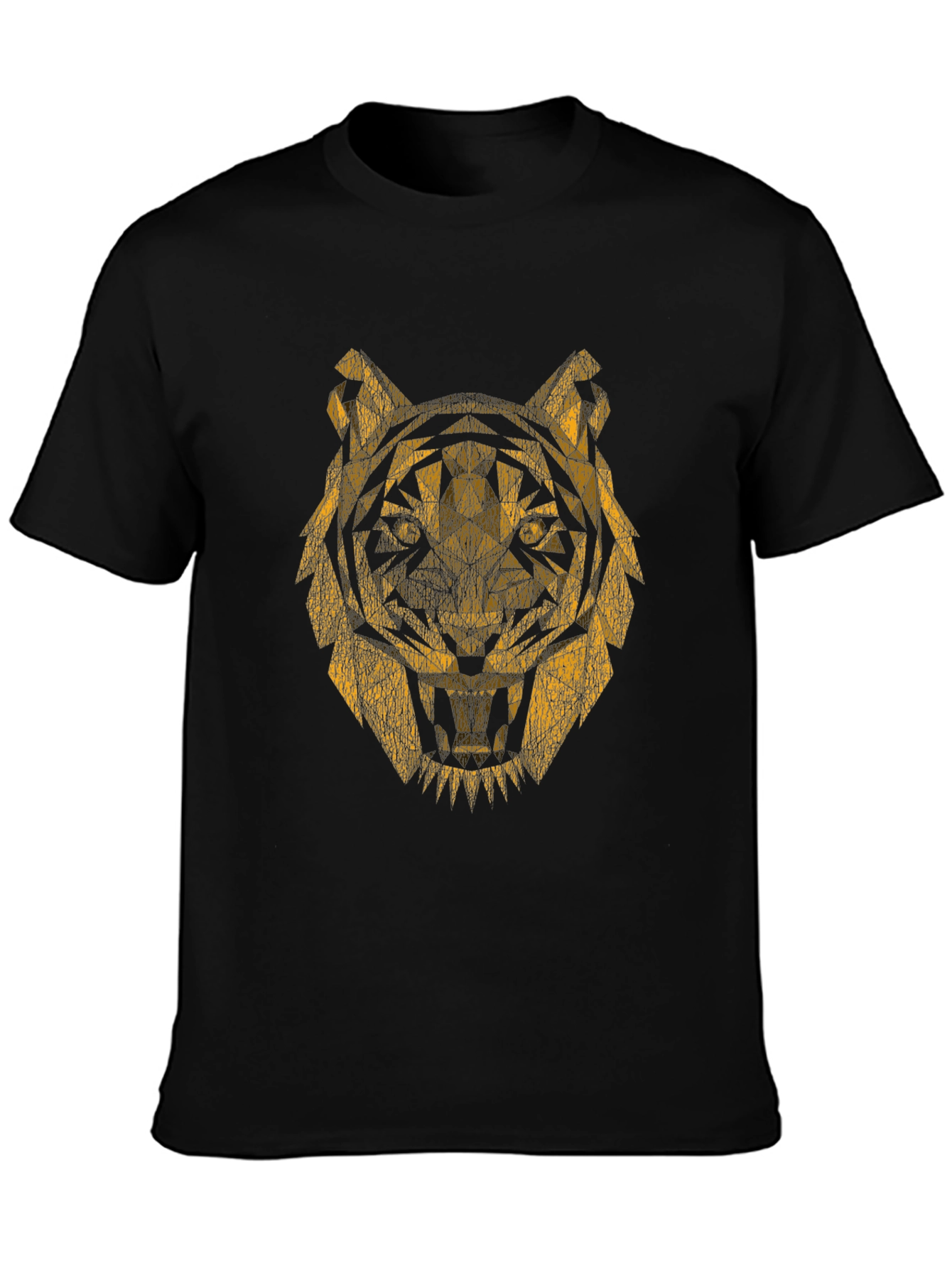 Geometric Tiger Graphic Tee - Black