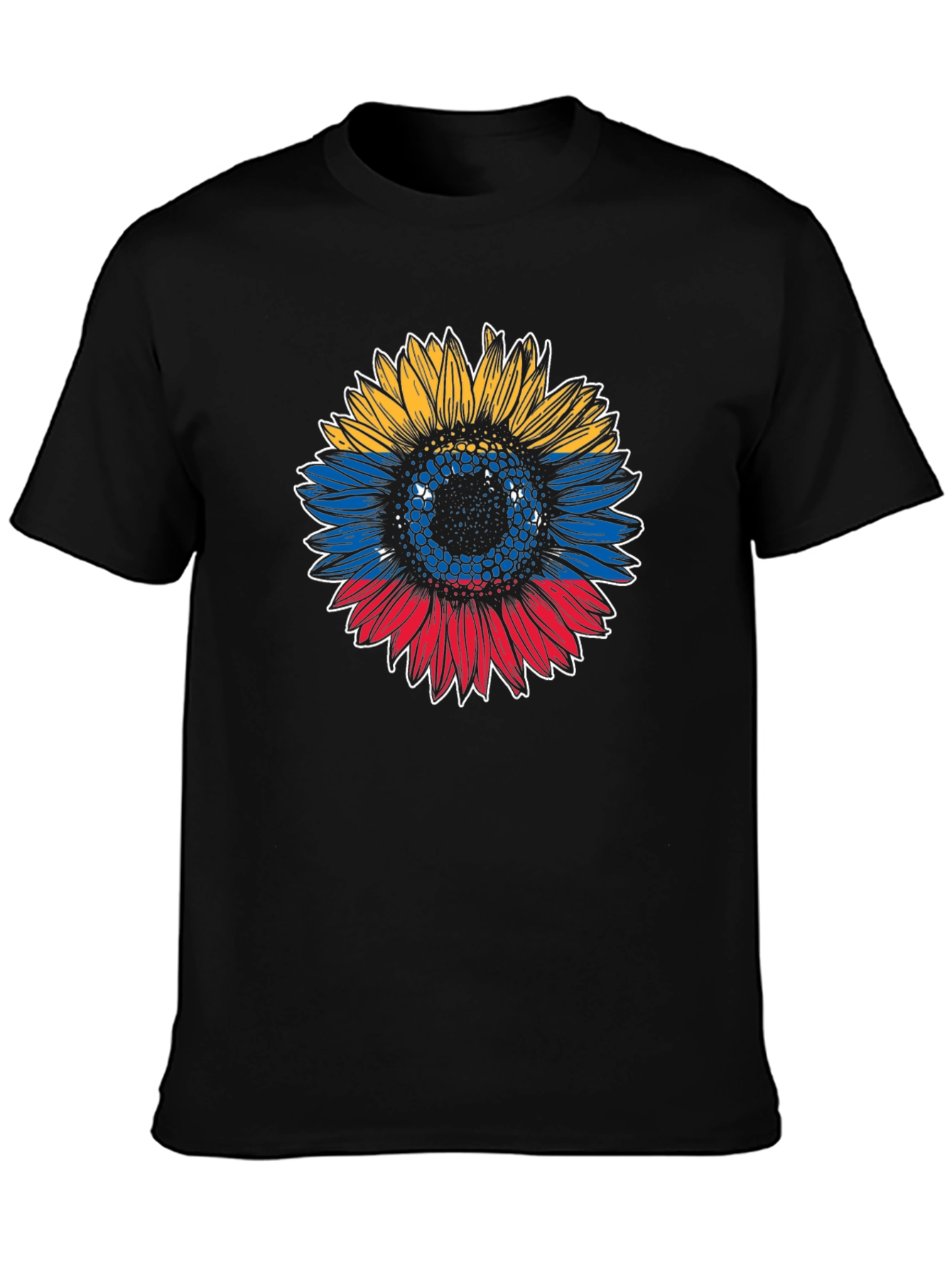 Colombian Flag Sunflower Graphic T-Shirt