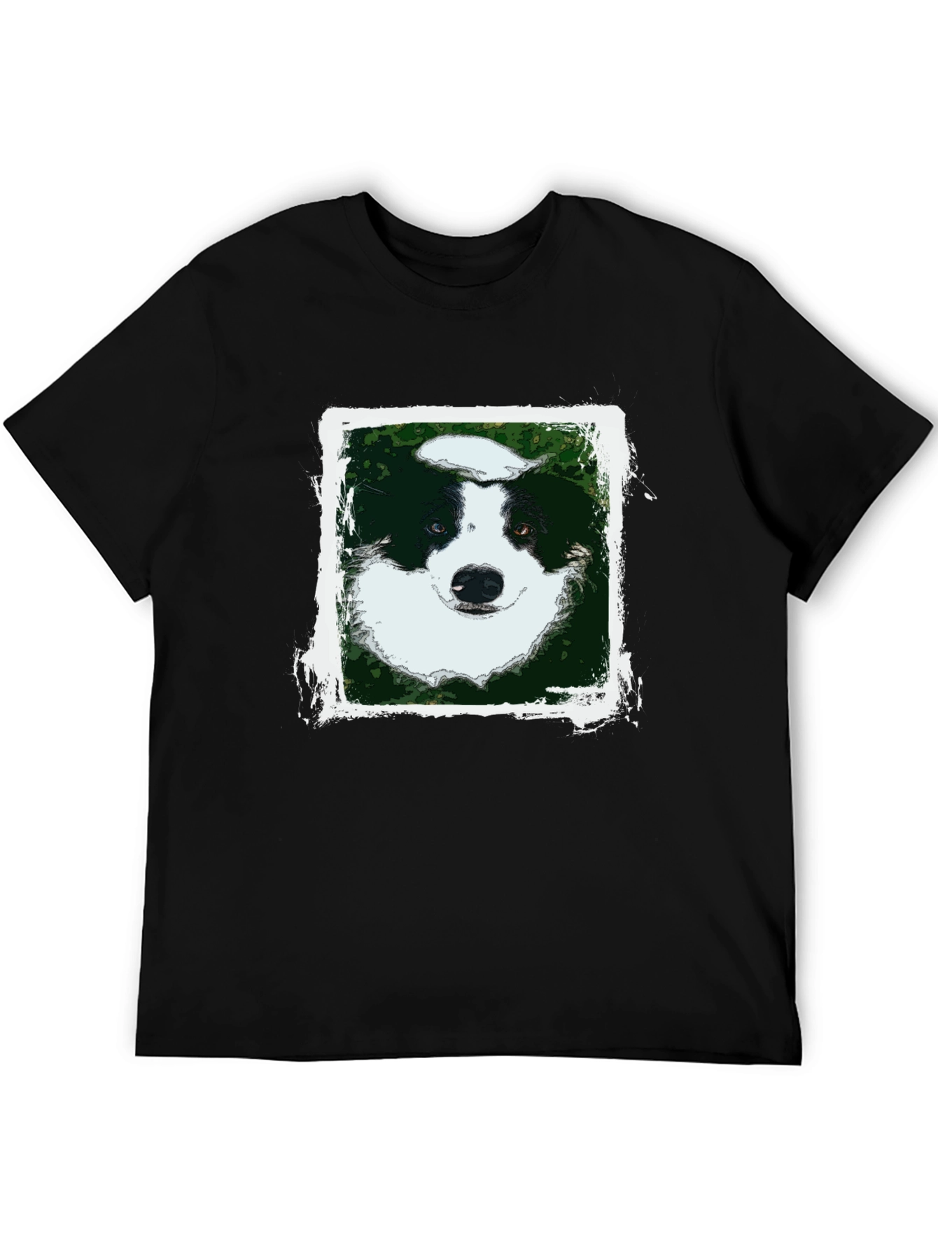 Dog Portrait Graphic Tee - Black