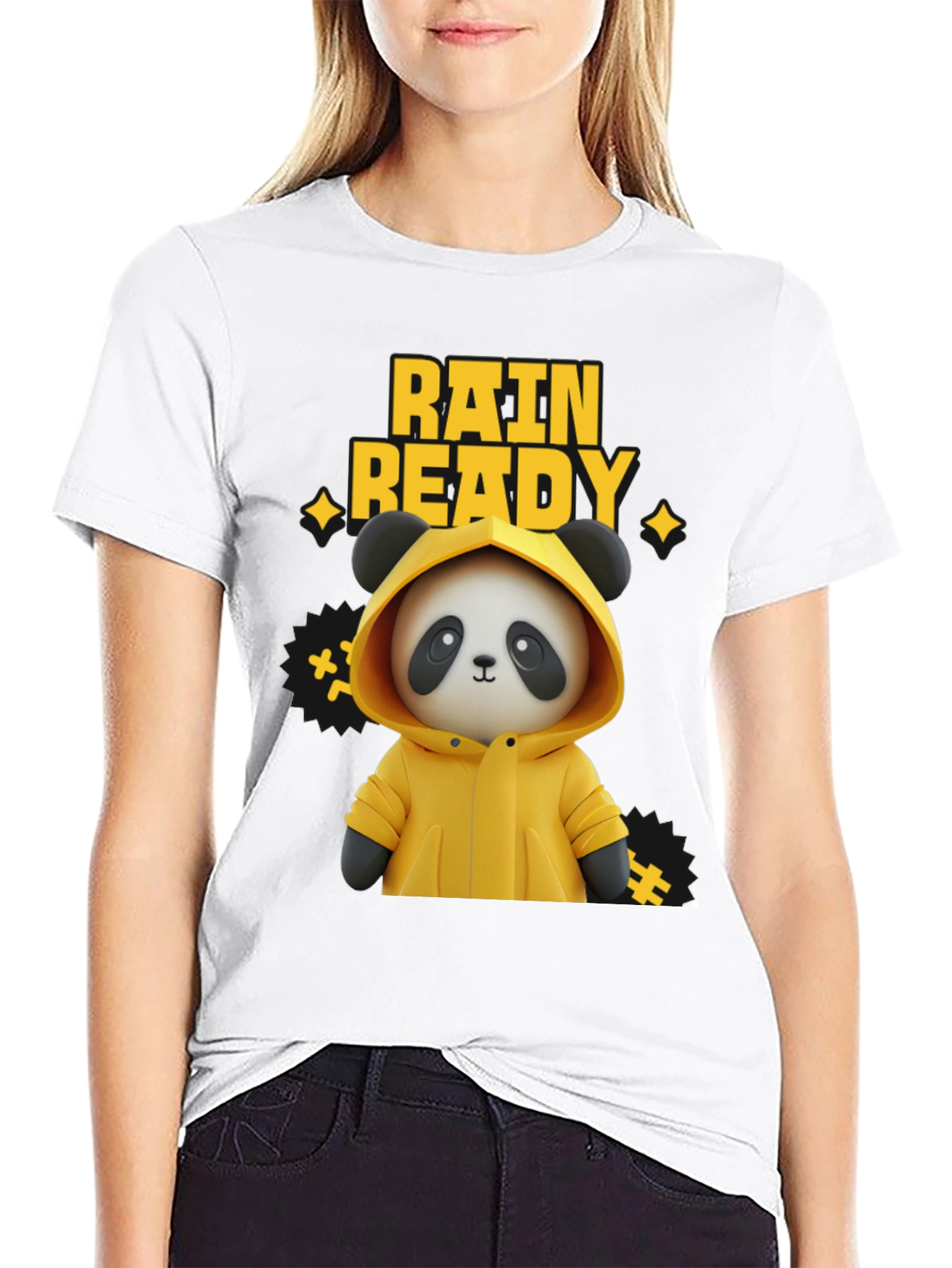 Rain Ready Panda Graphic T-Shirt