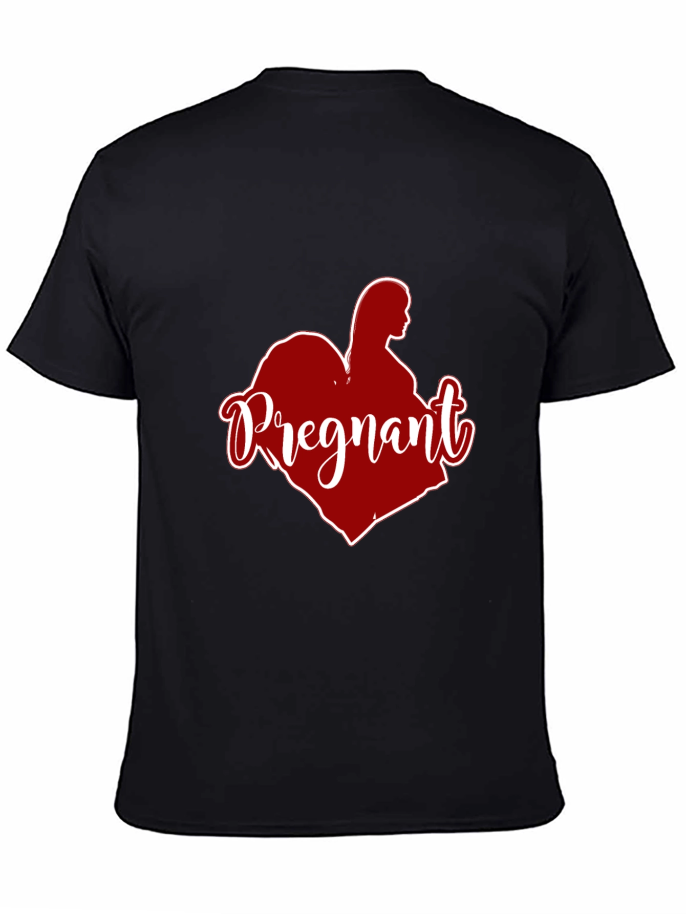 Pregnant Heart Graphic Tee - Black