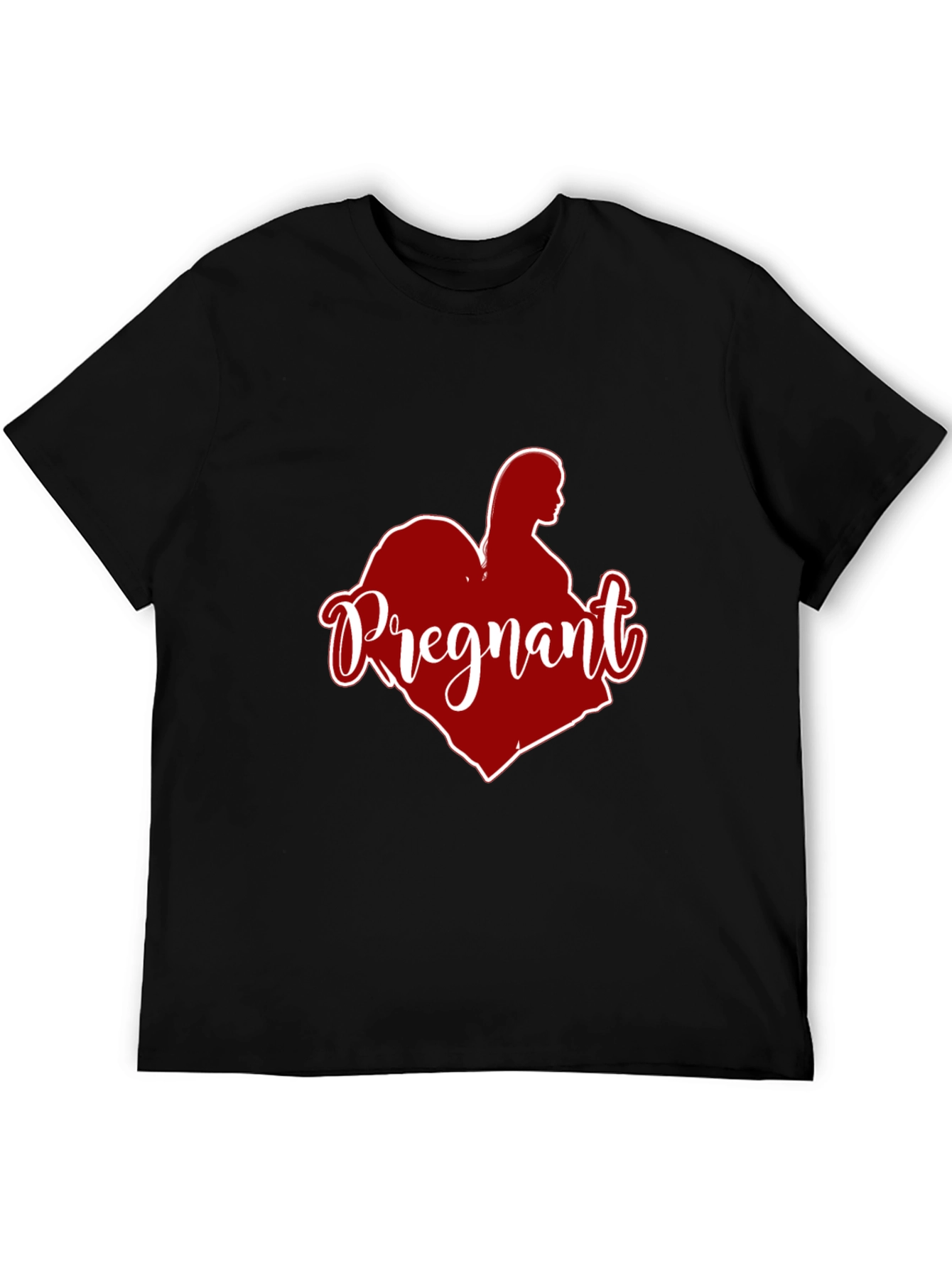 Pregnant Heart Graphic Tee - Black