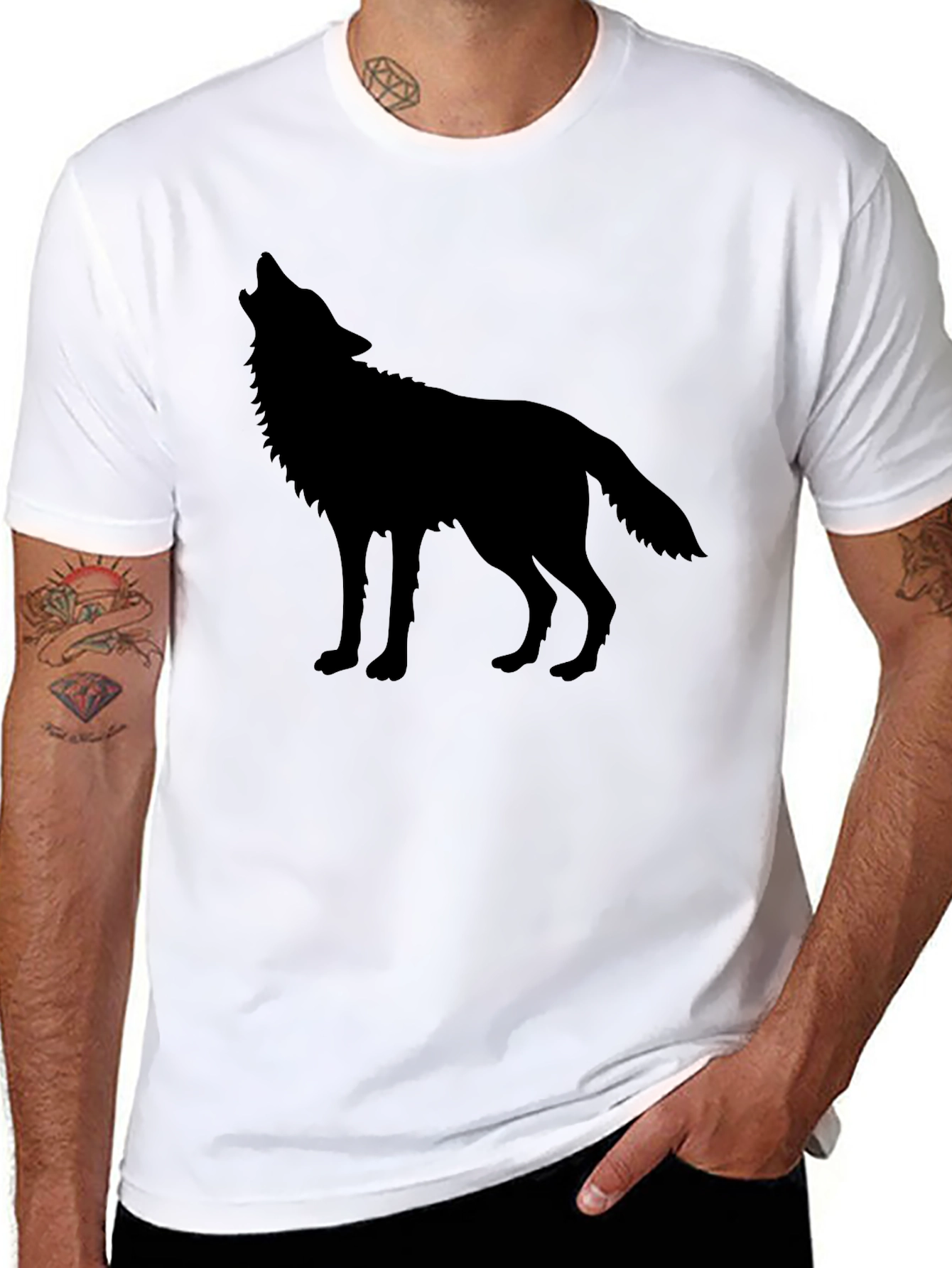 Wolf Silhouette Black T-Shirt