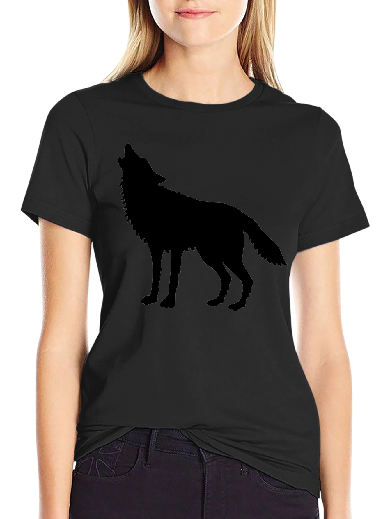 Wolf Silhouette Black T-Shirt