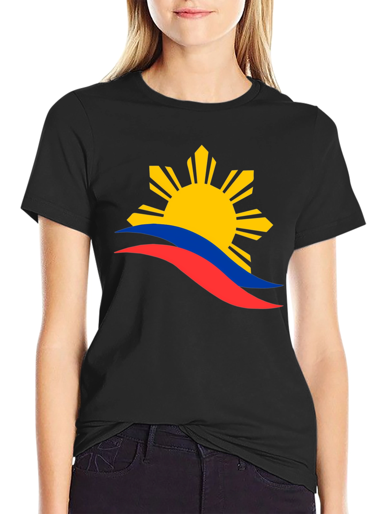 Philippines Flag Graphic T-Shirt - Black