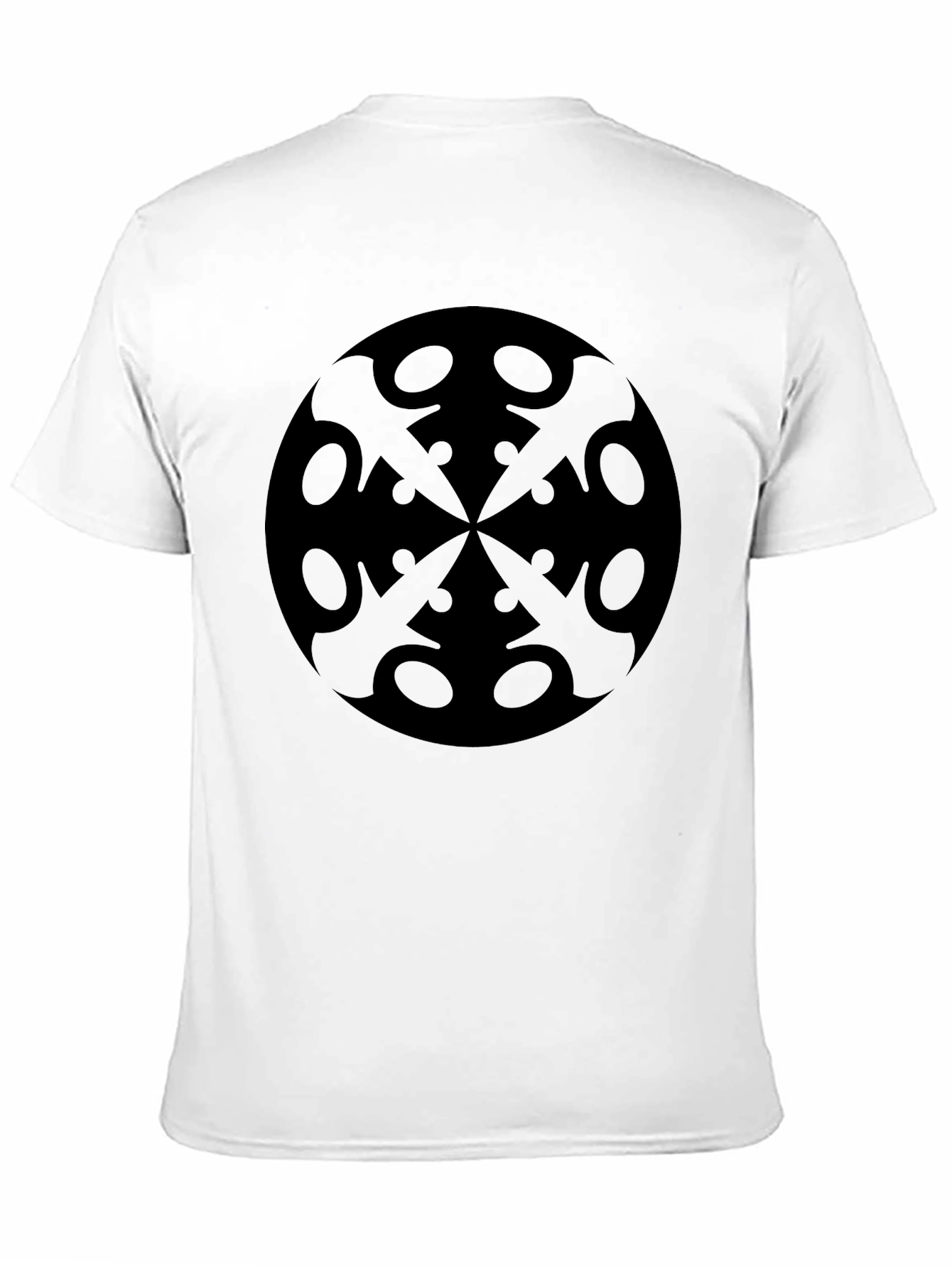 Black Graphic Tee - Edgy Circular Design