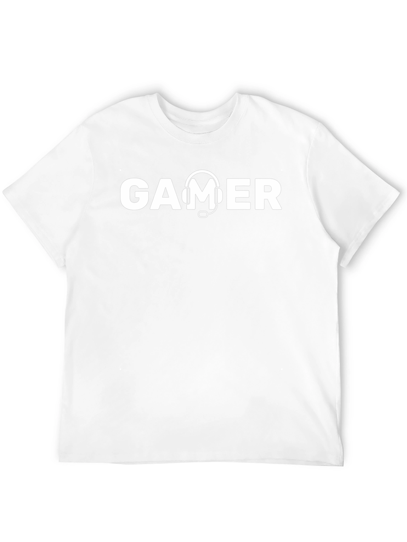 Gamer Headset Graphic Tee - Black Cotton T-Shirt