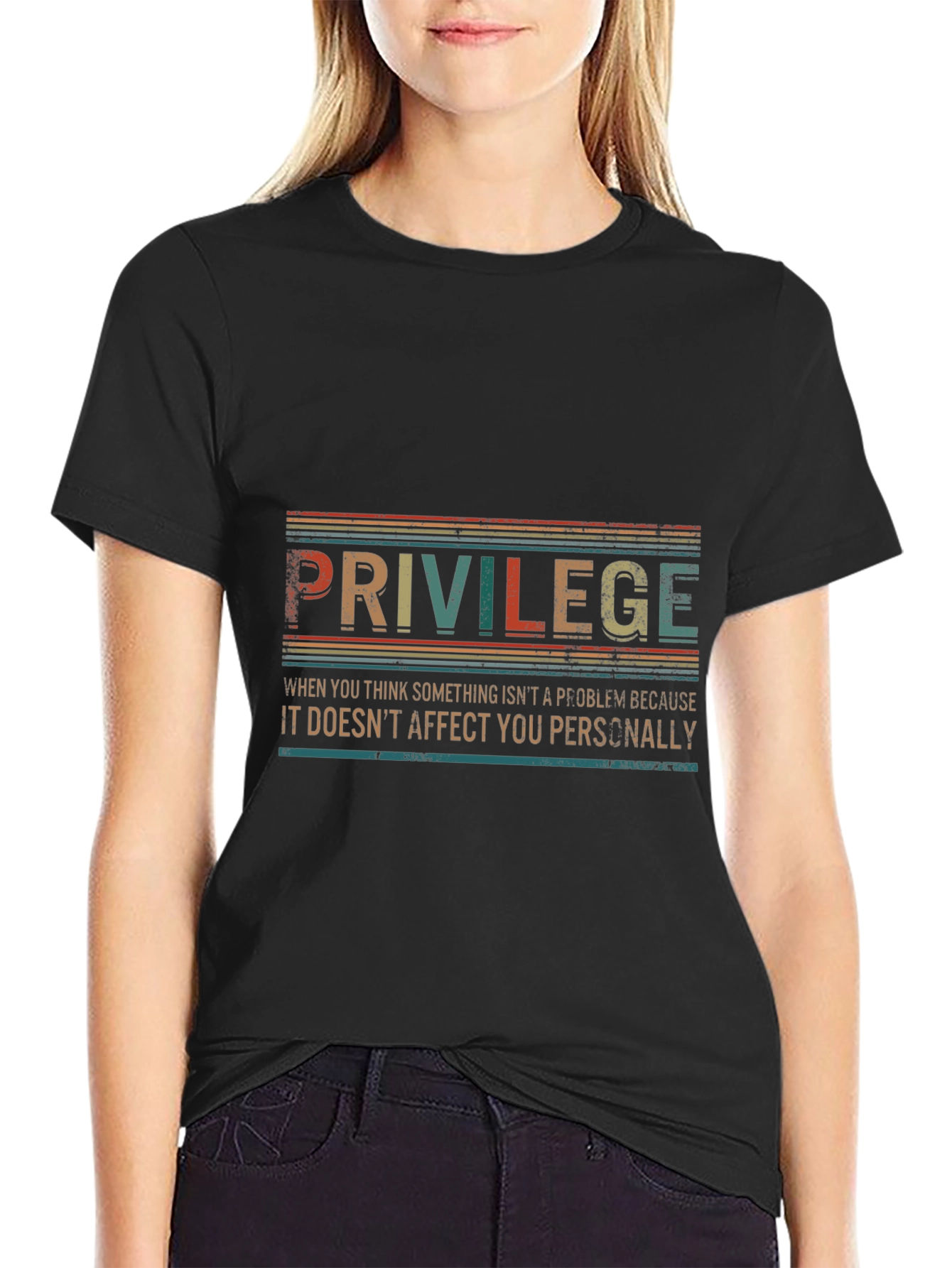 Privilege Graphic Tee - Retro Style Statement Shirt