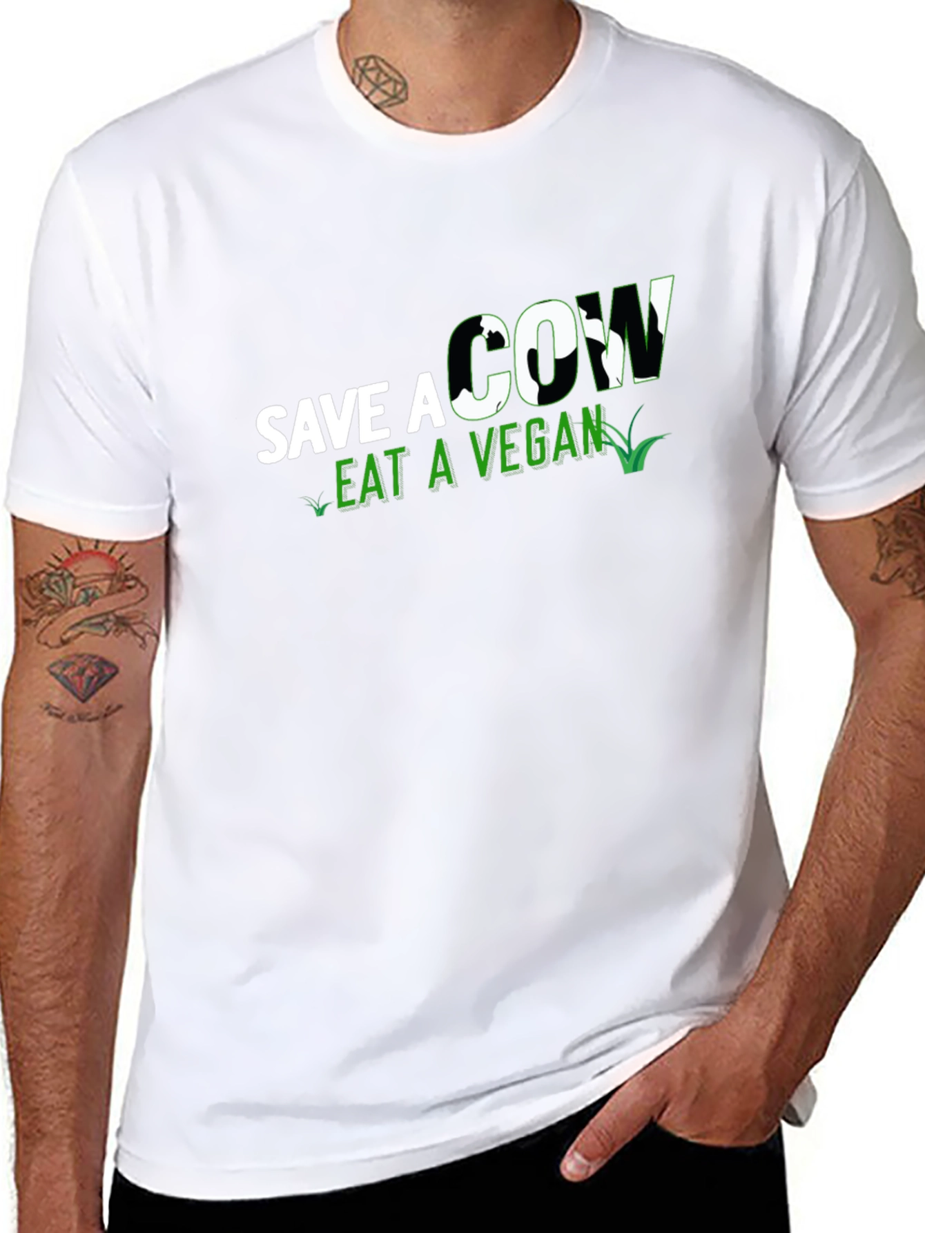 Save a Cow Eat a Vegan Black T-Shirt