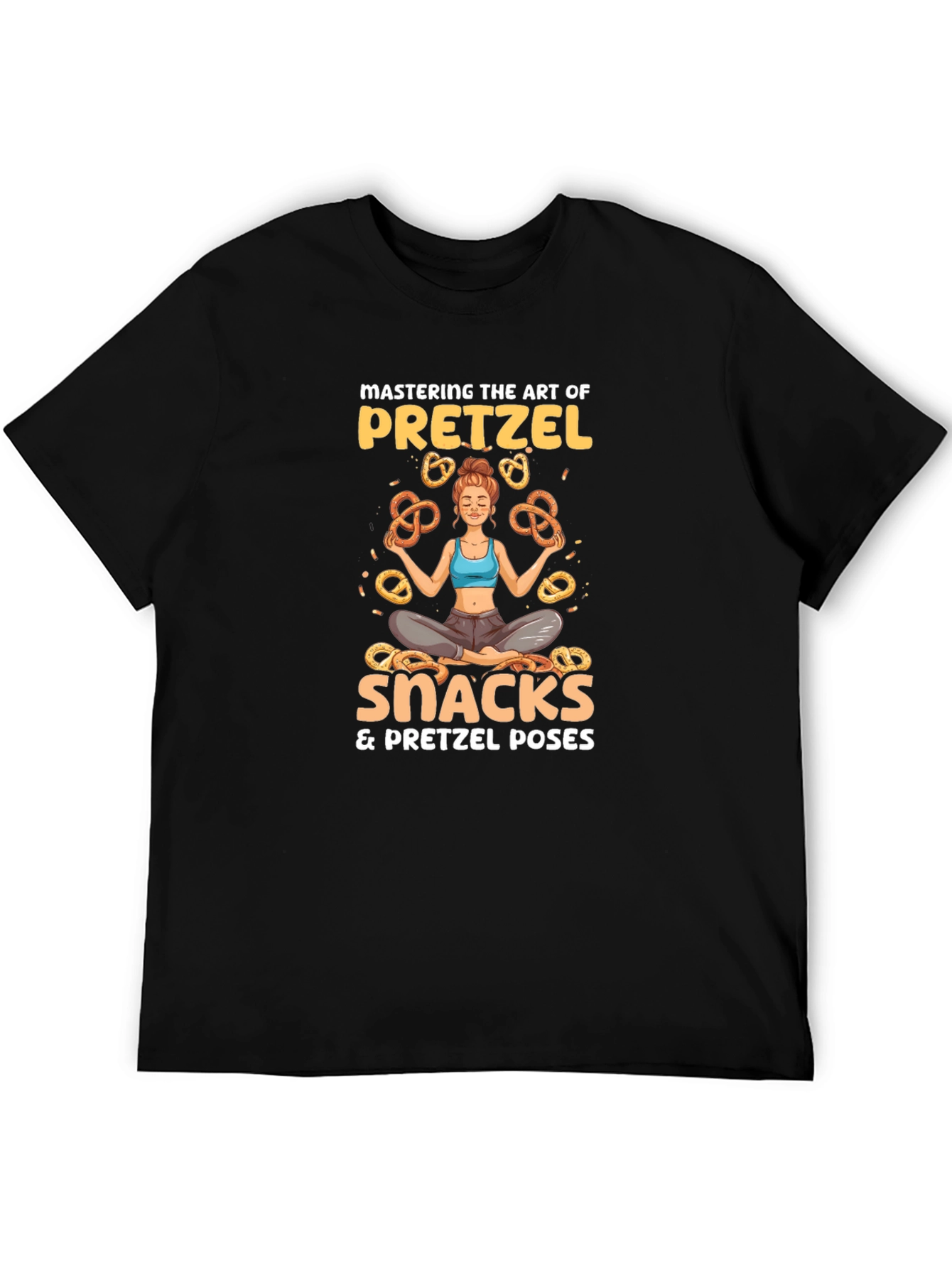 Pretzel Lover T-Shirt - Snacks & Yoga Poses