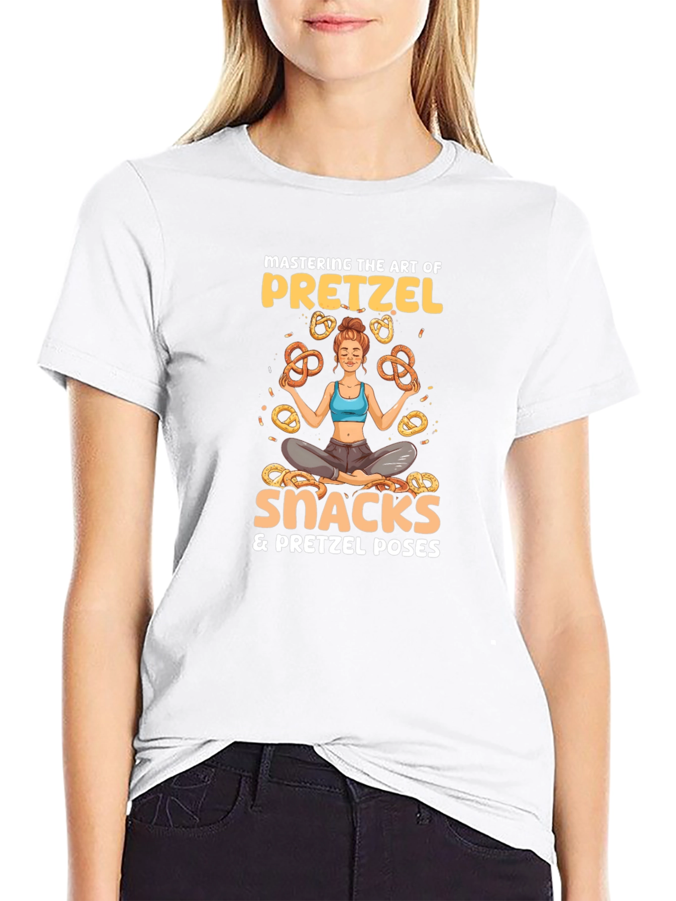 Pretzel Lover T-Shirt - Snacks & Yoga Poses