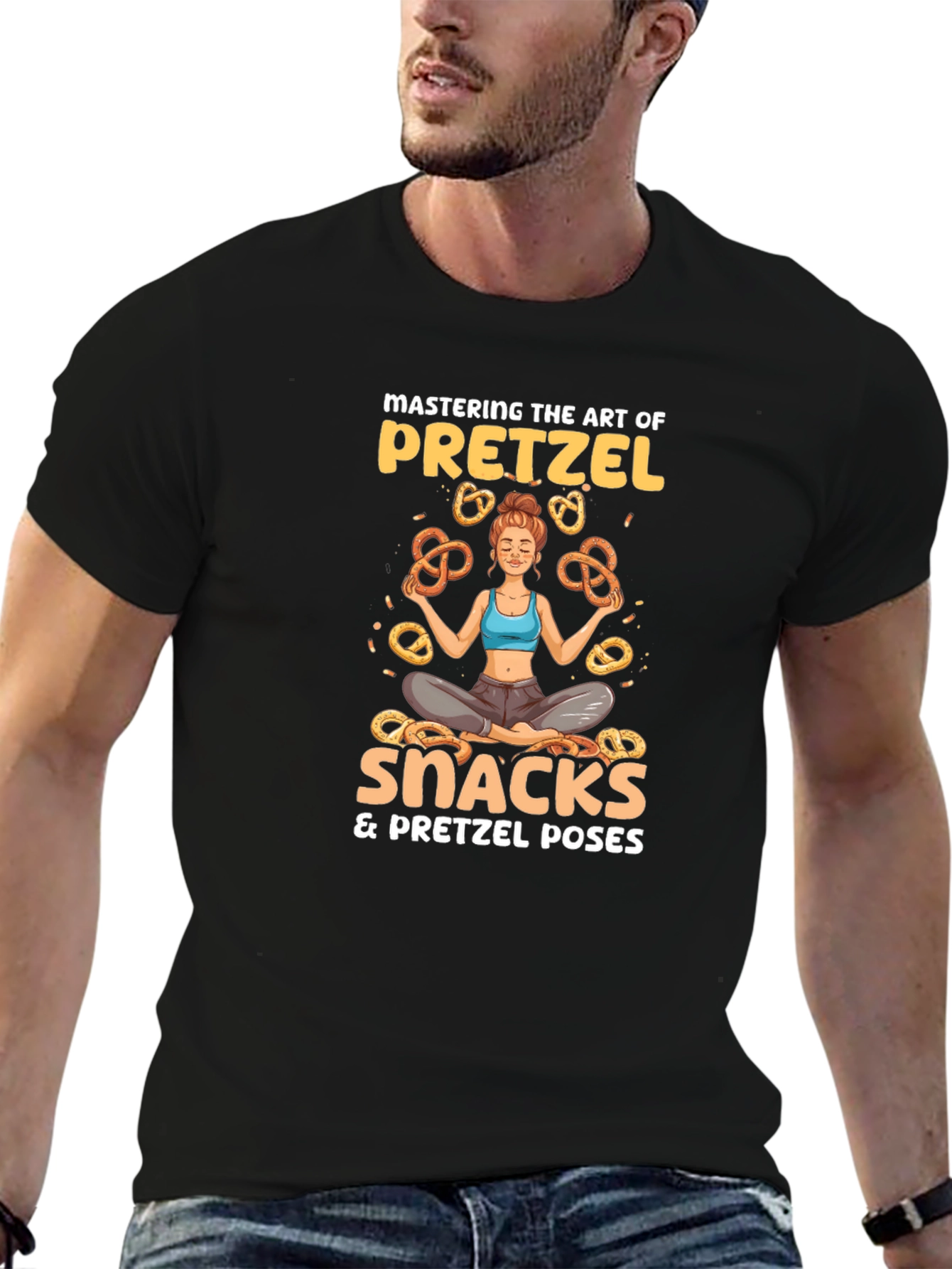 Pretzel Lover T-Shirt - Snacks & Yoga Poses