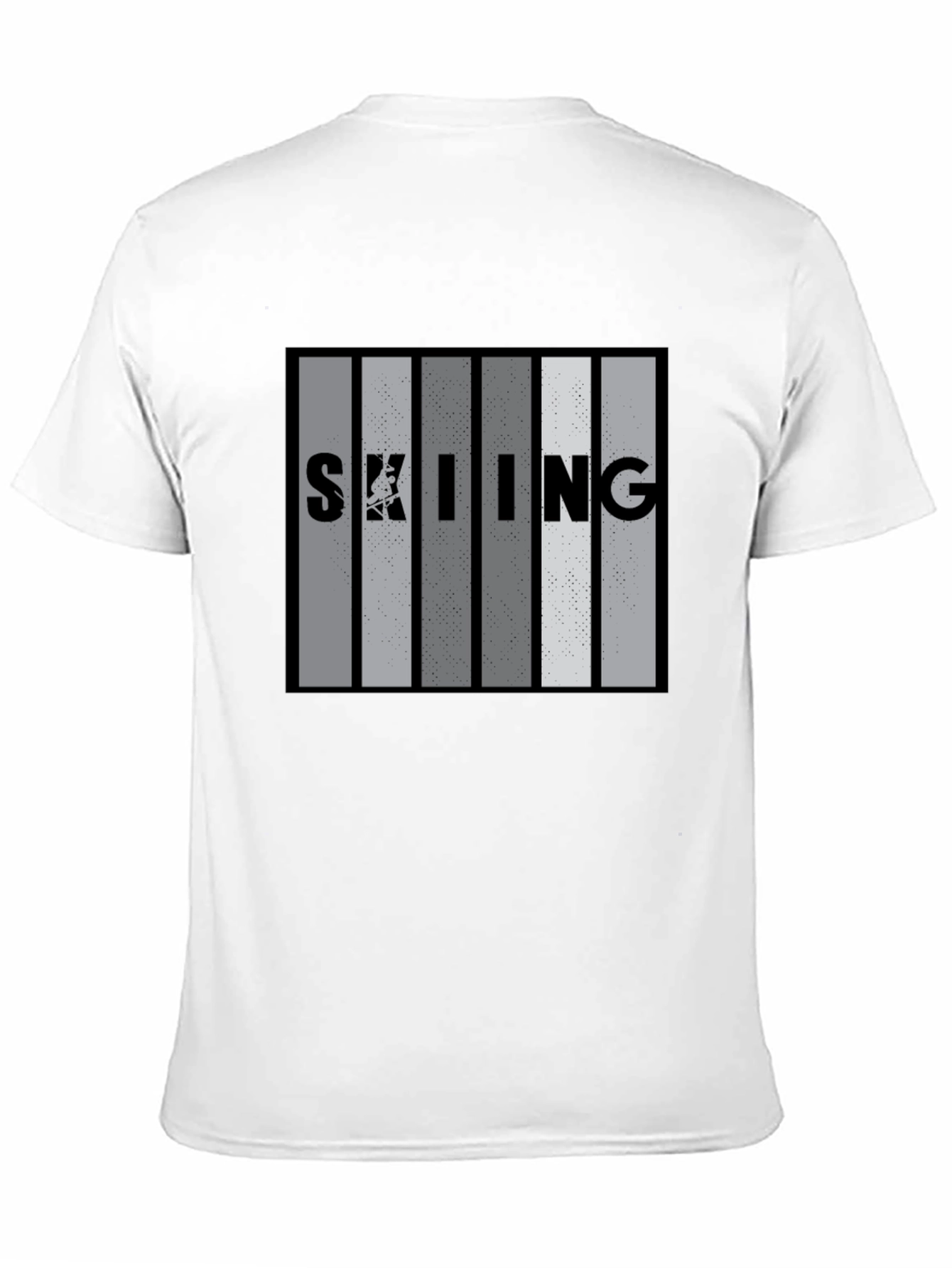 Skiing Stripe Graphic T-Shirt - Stylish Mens Tee
