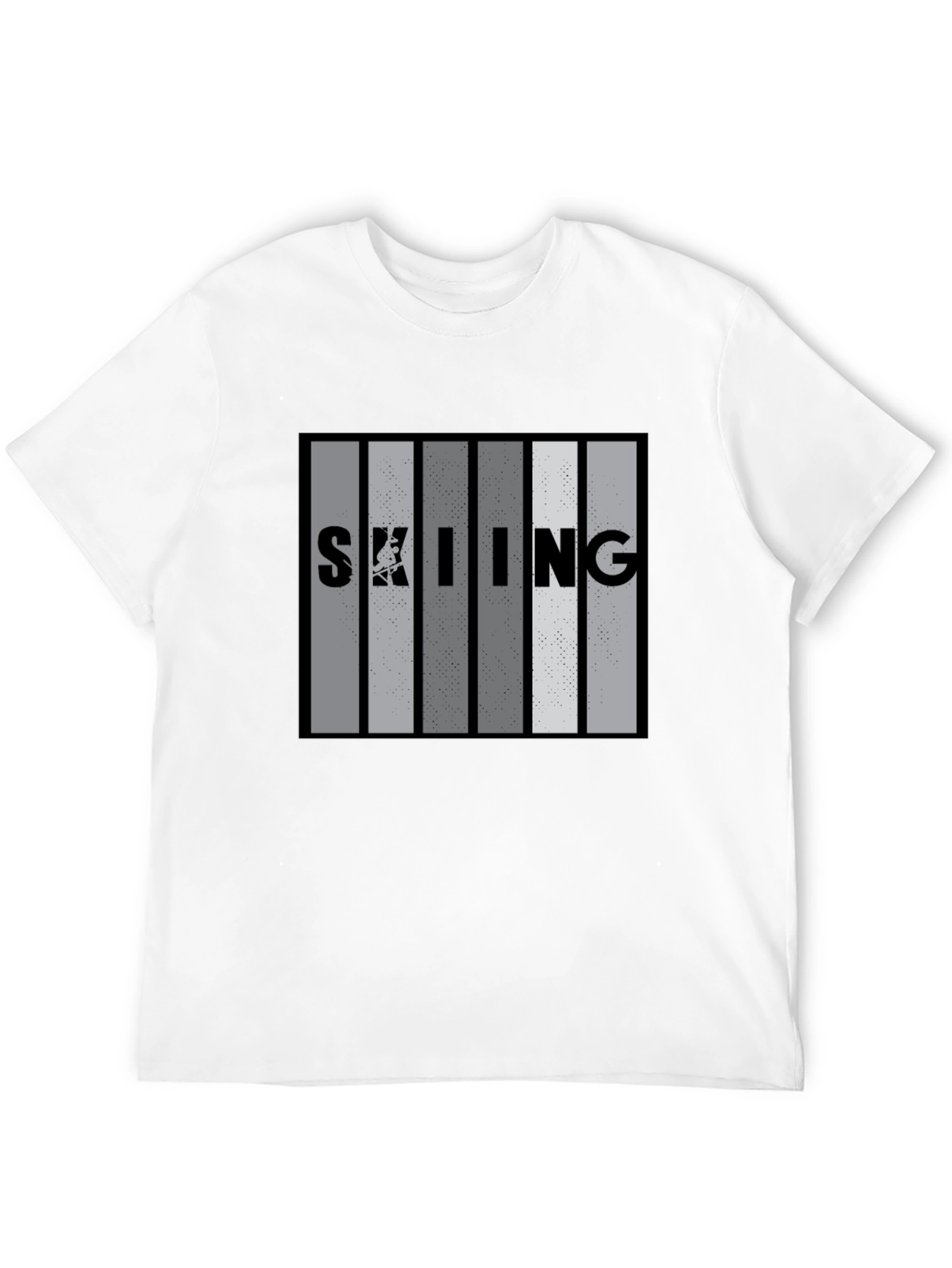 Skiing Stripe Graphic T-Shirt - Stylish Mens Tee