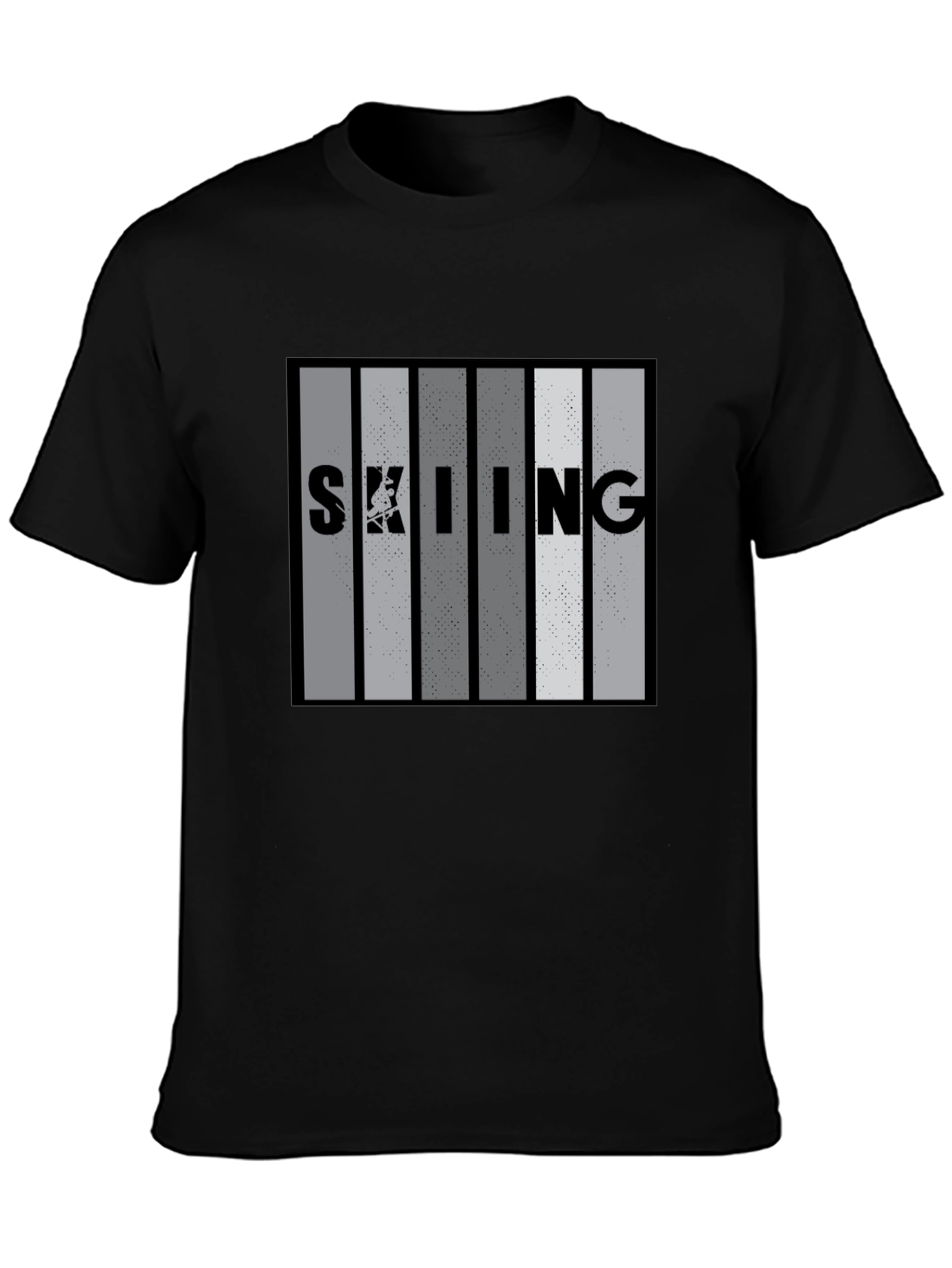 Skiing Stripe Graphic T-Shirt - Stylish Mens Tee