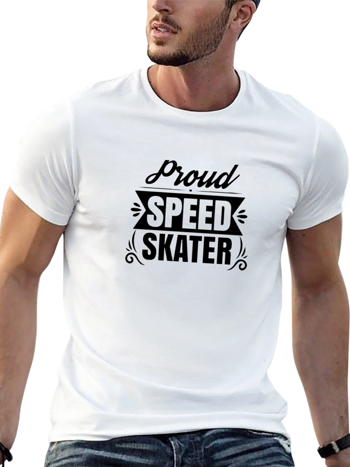 Proud Speed Skater Black Graphic T-Shirt
