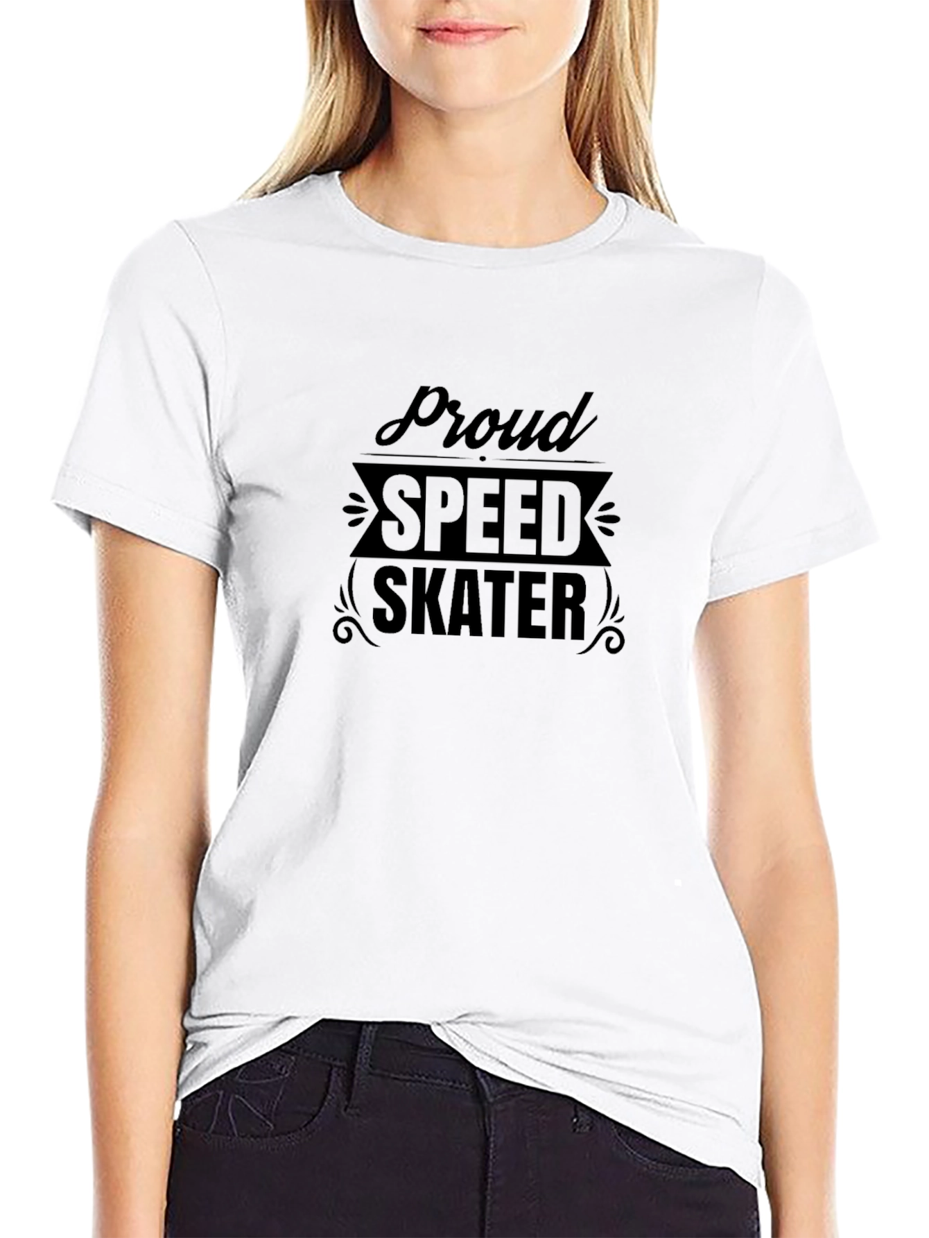 Proud Speed Skater Black Graphic T-Shirt