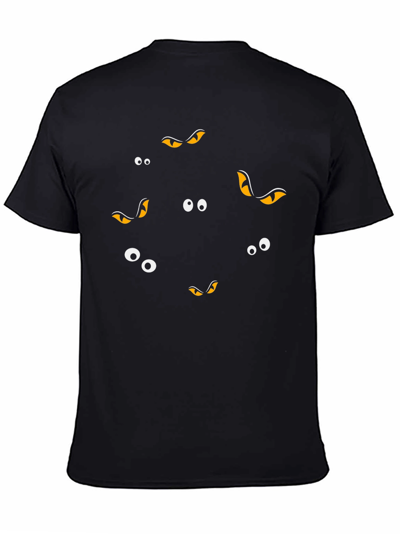 Spooky Eyes Black T-Shirt - Halloween Fun!