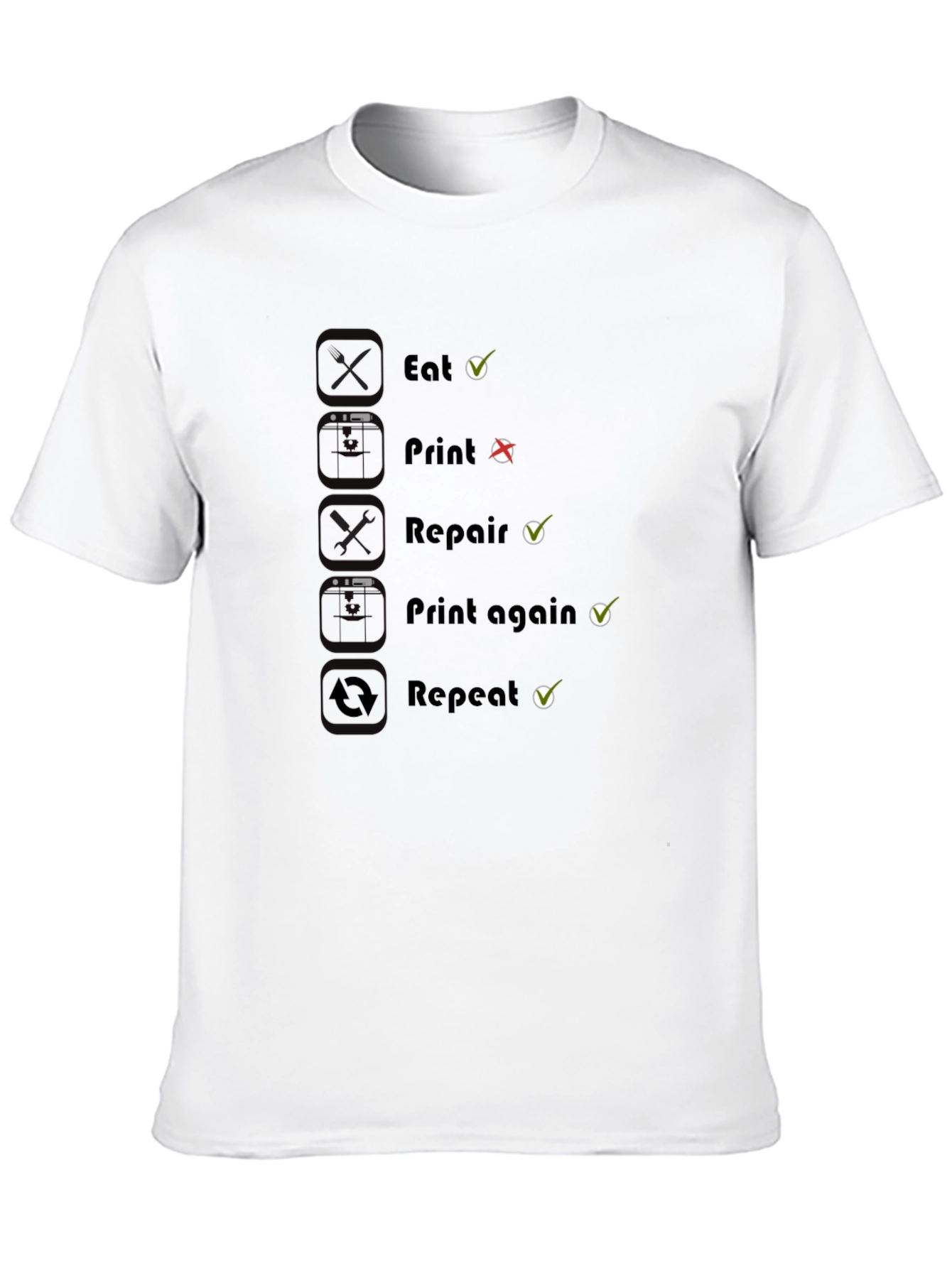 Eat Print Repair Funny Graphic T-Shirt