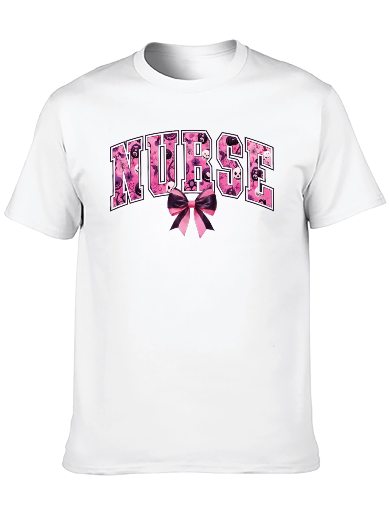 Nurse Halloween T-Shirt - Spooky Bow Design