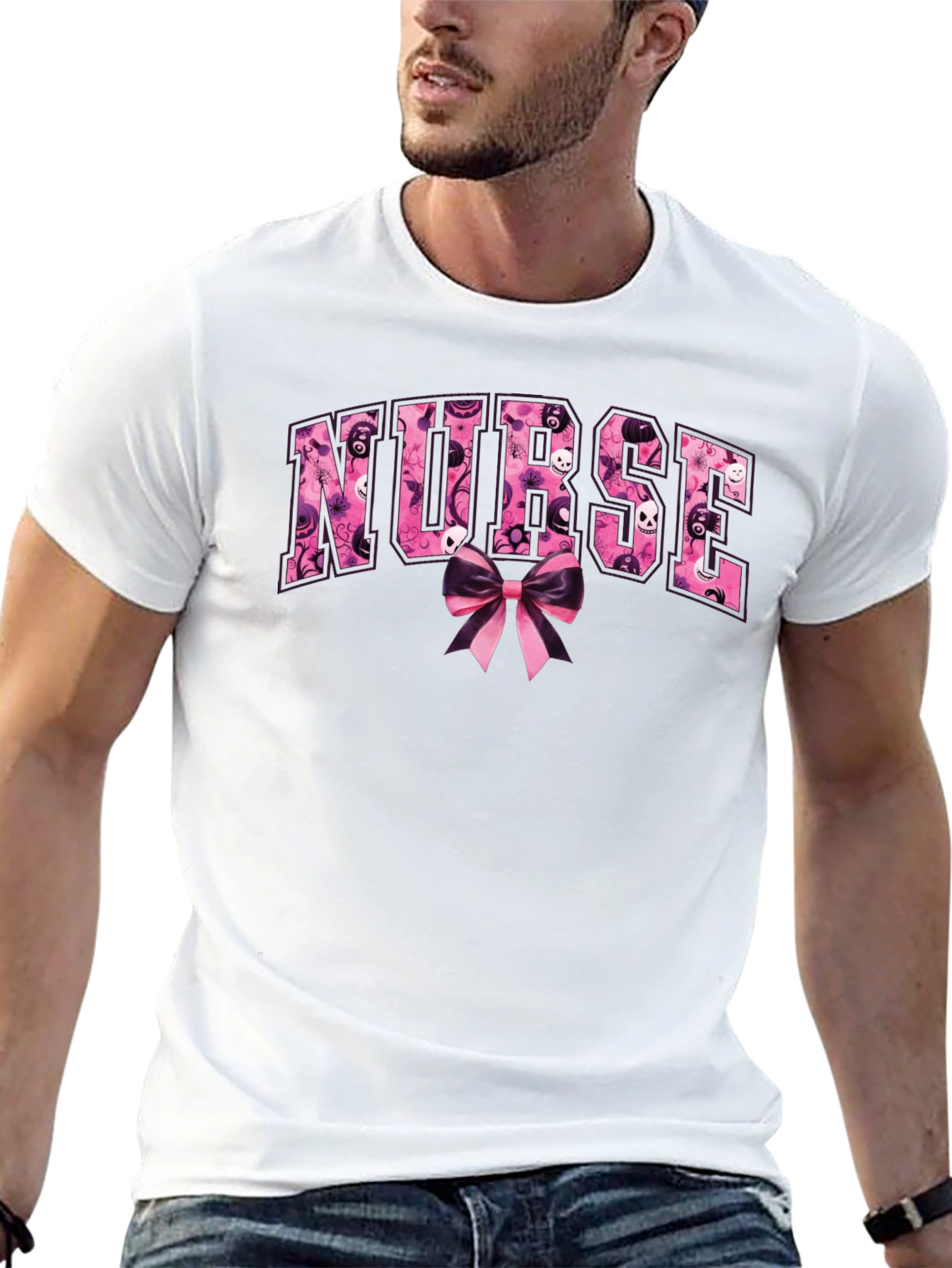 Nurse Halloween T-Shirt - Spooky Bow Design