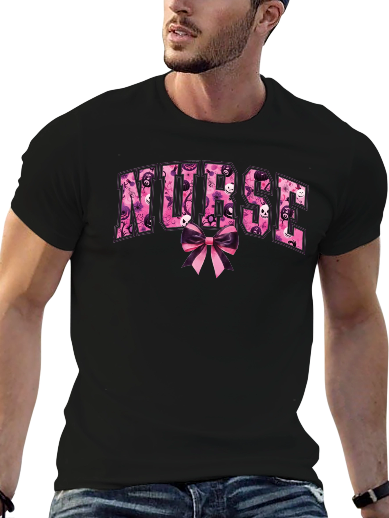 Nurse Halloween T-Shirt - Spooky Bow Design
