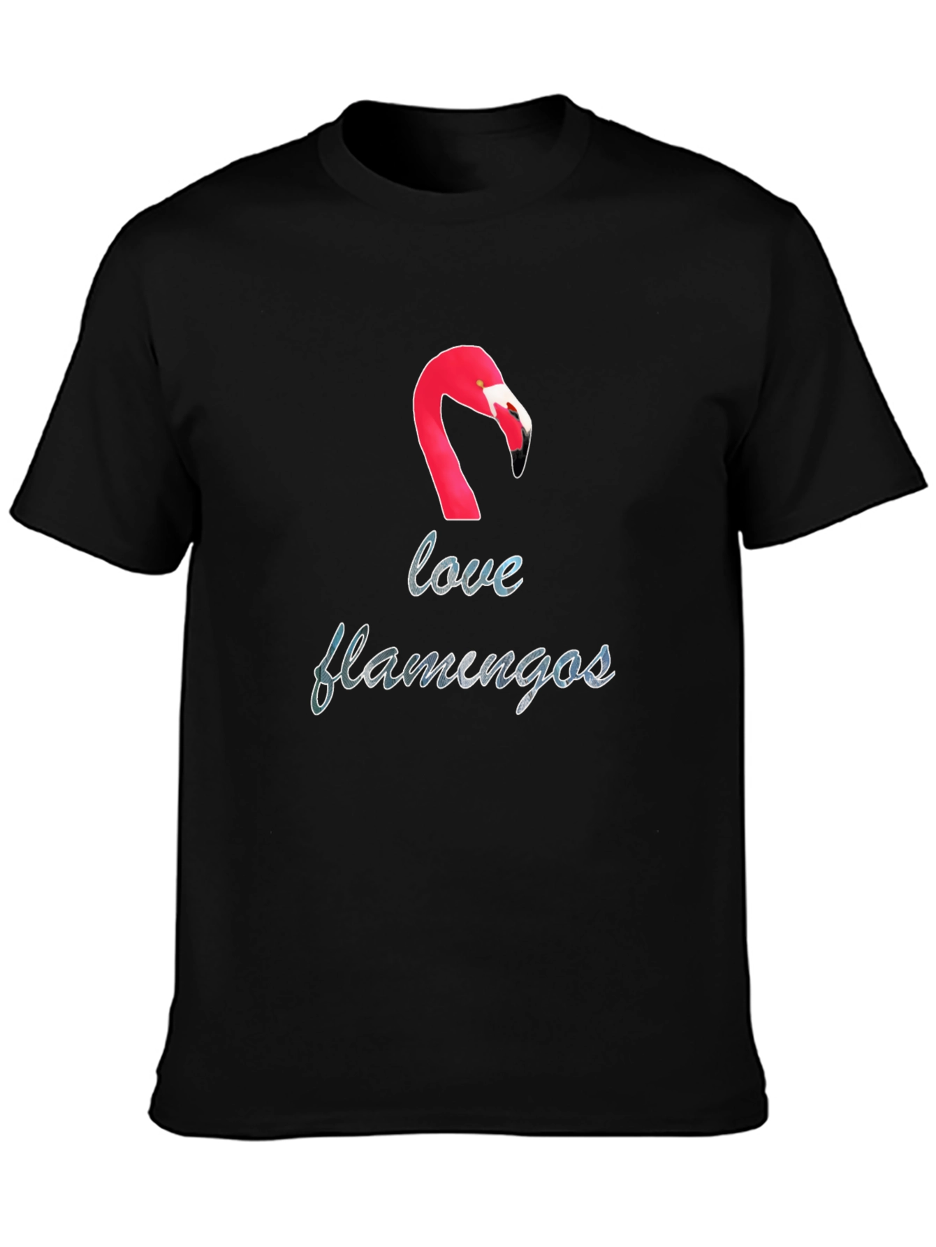 Love Flamingos Black T-Shirt